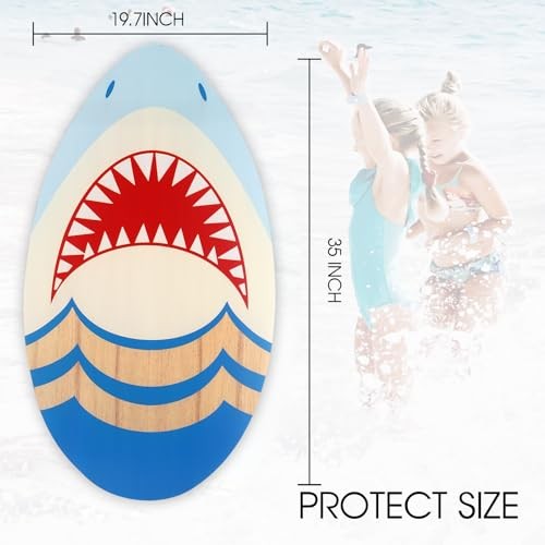 HQO LOVL 35 inch Skim Board for Kids Adults Wooden Skim Boards with High shark