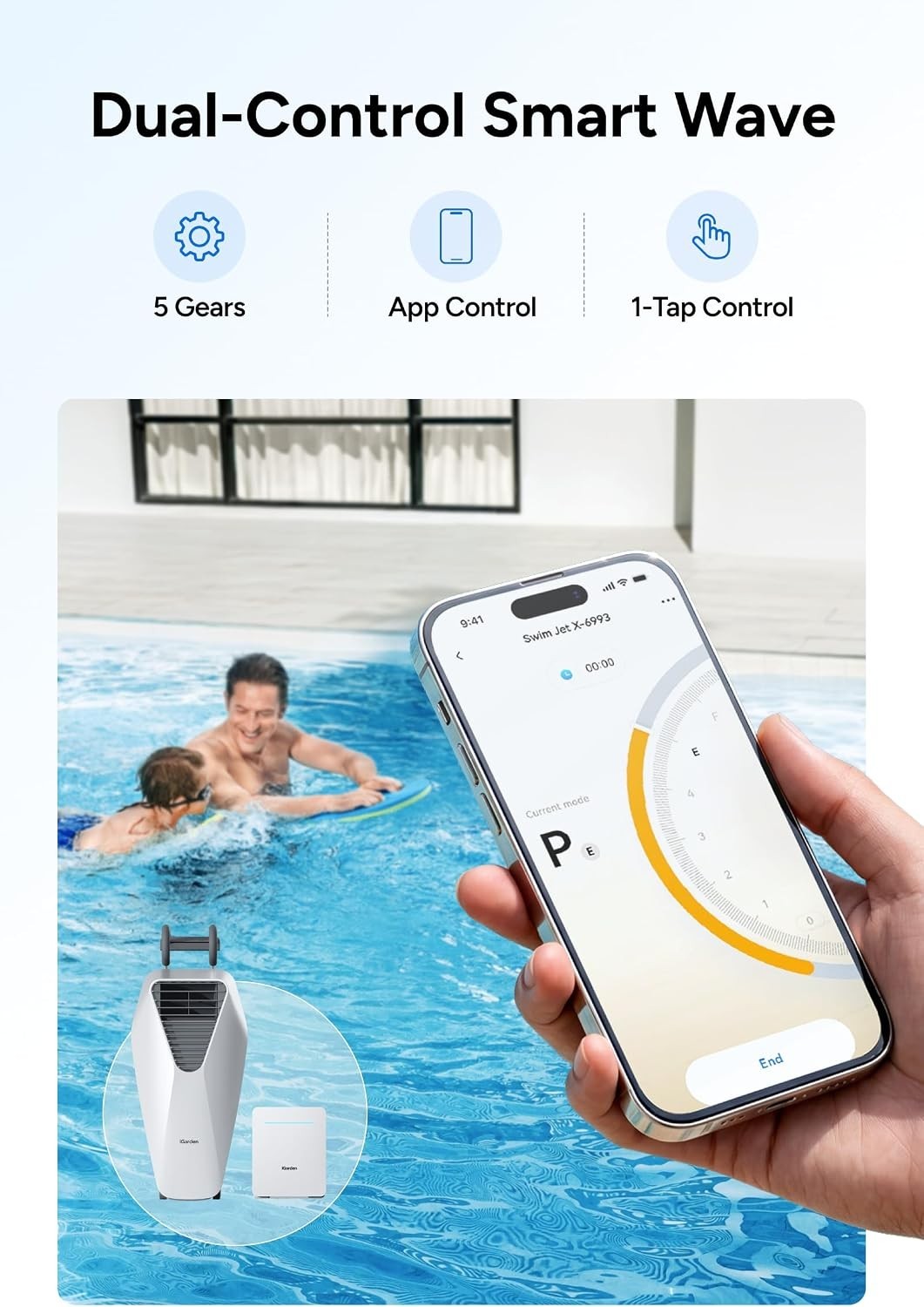 iGarden Portable Pool Swim Jet Current Machine App Control 790 GPM