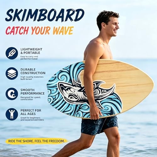 Skimboard 35 inch Skim Board for Kids Adults Red