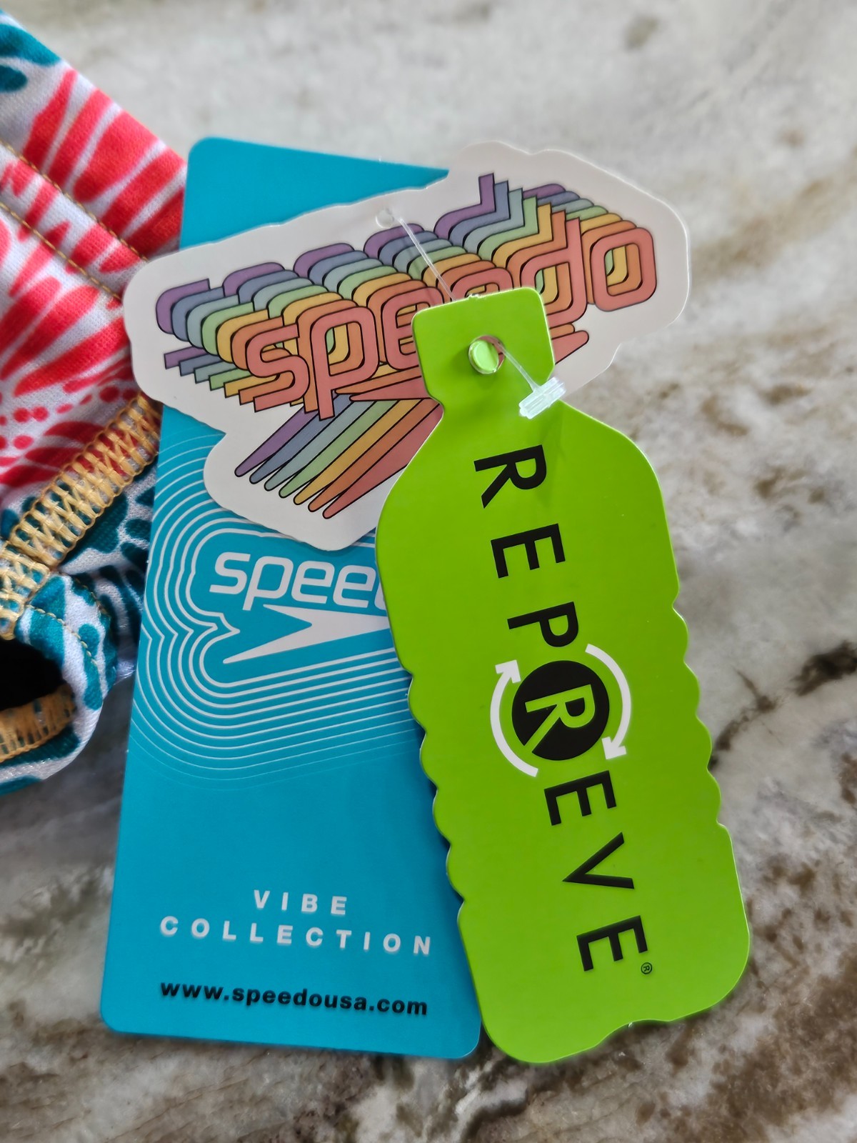 Speedo Eco Endurance REPREVE Vibe Collection Citrus Swim Brief Size 26 FREE SHIP