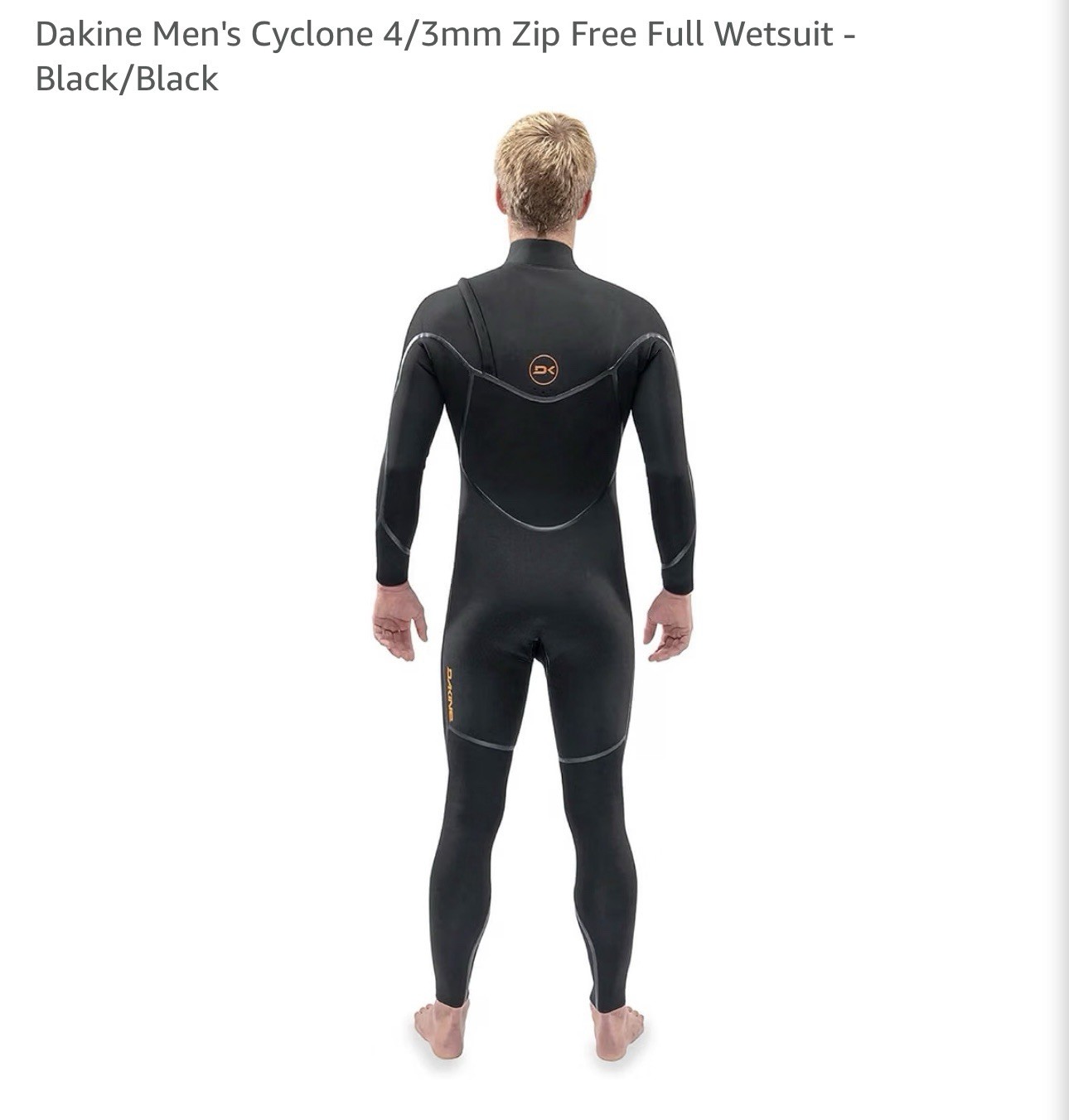 Dakine Cyclone 4/3mm Black Zip Free Full Wetsuit/Men’s Size X-Small