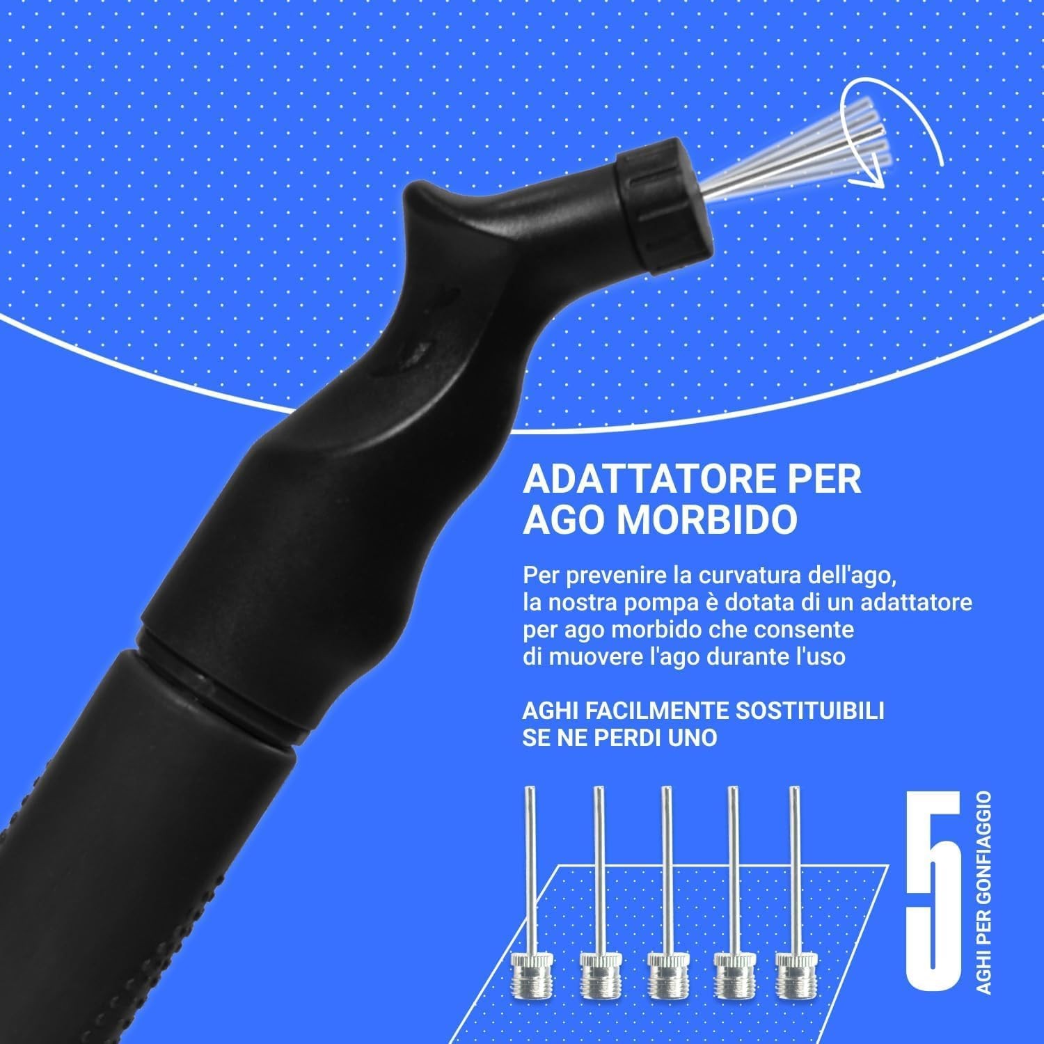 SPORTBIT Ball Pump for Sports Balls – Push & Pull Inflating System – Black