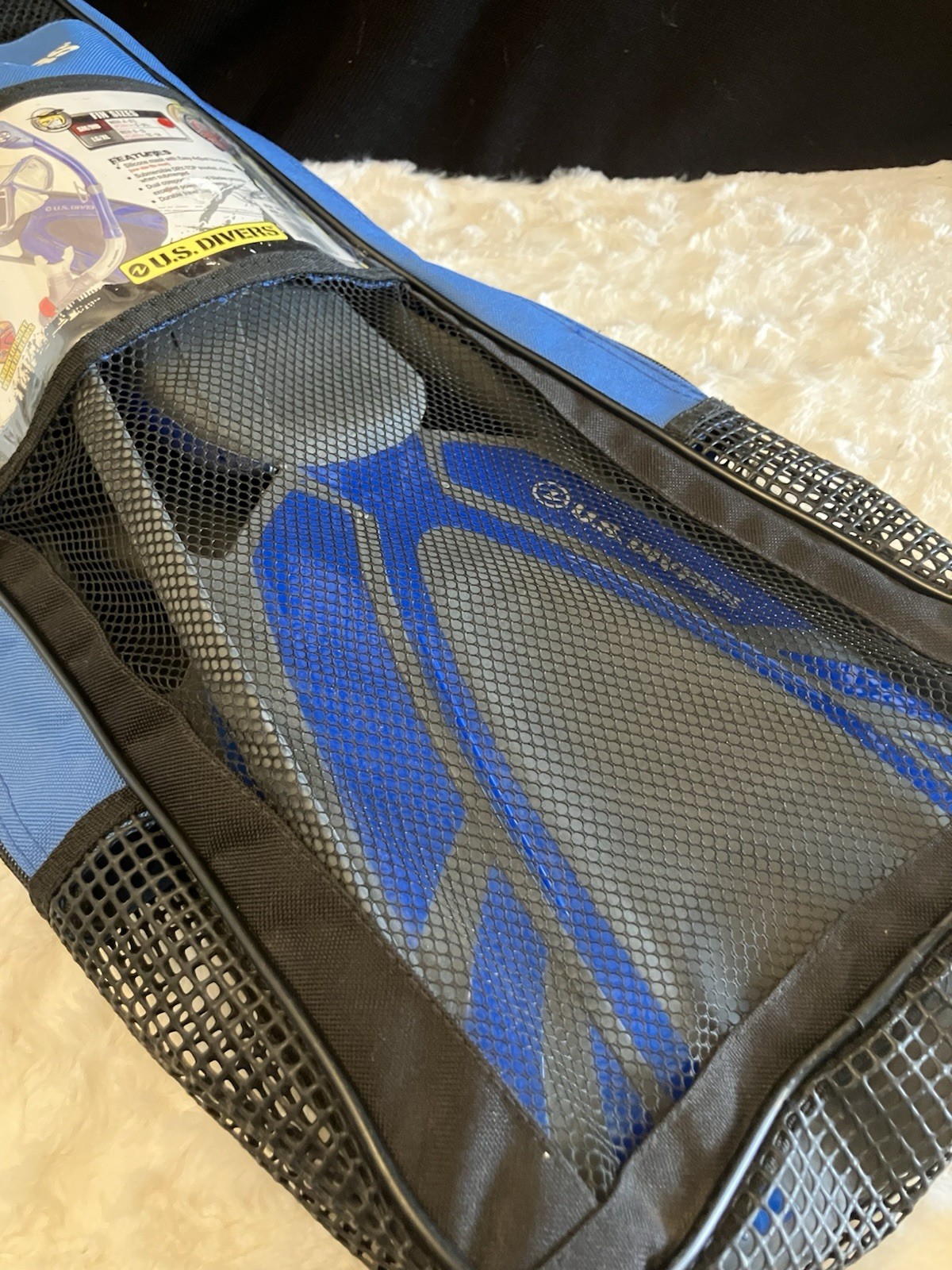 U.S. Divers ProFlex FX Snorkeling Fins Size S/M Small Medium Blue Gray with Bag