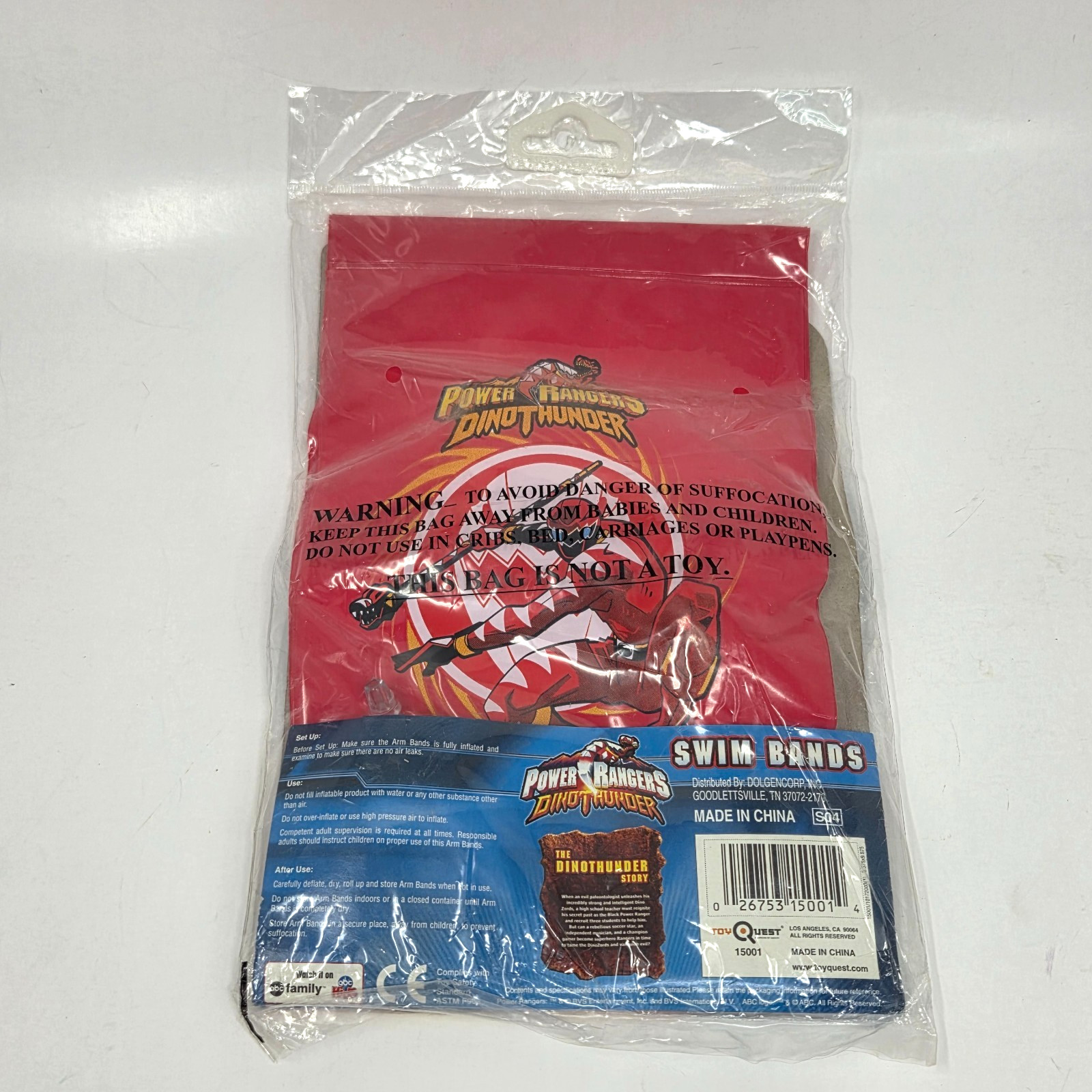 VINTAGE POWER RANGERS DINO THUNDER SWIM BANDS KIDS INFLATABLE ARM FLOATS NEW