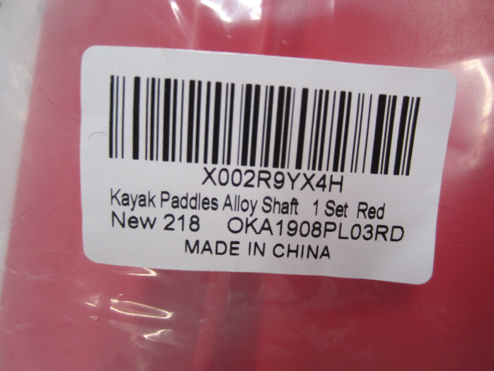 OCEANBROAD Kayak Paddle Alloy Shaft – 86in/218cm – Brand New – Red