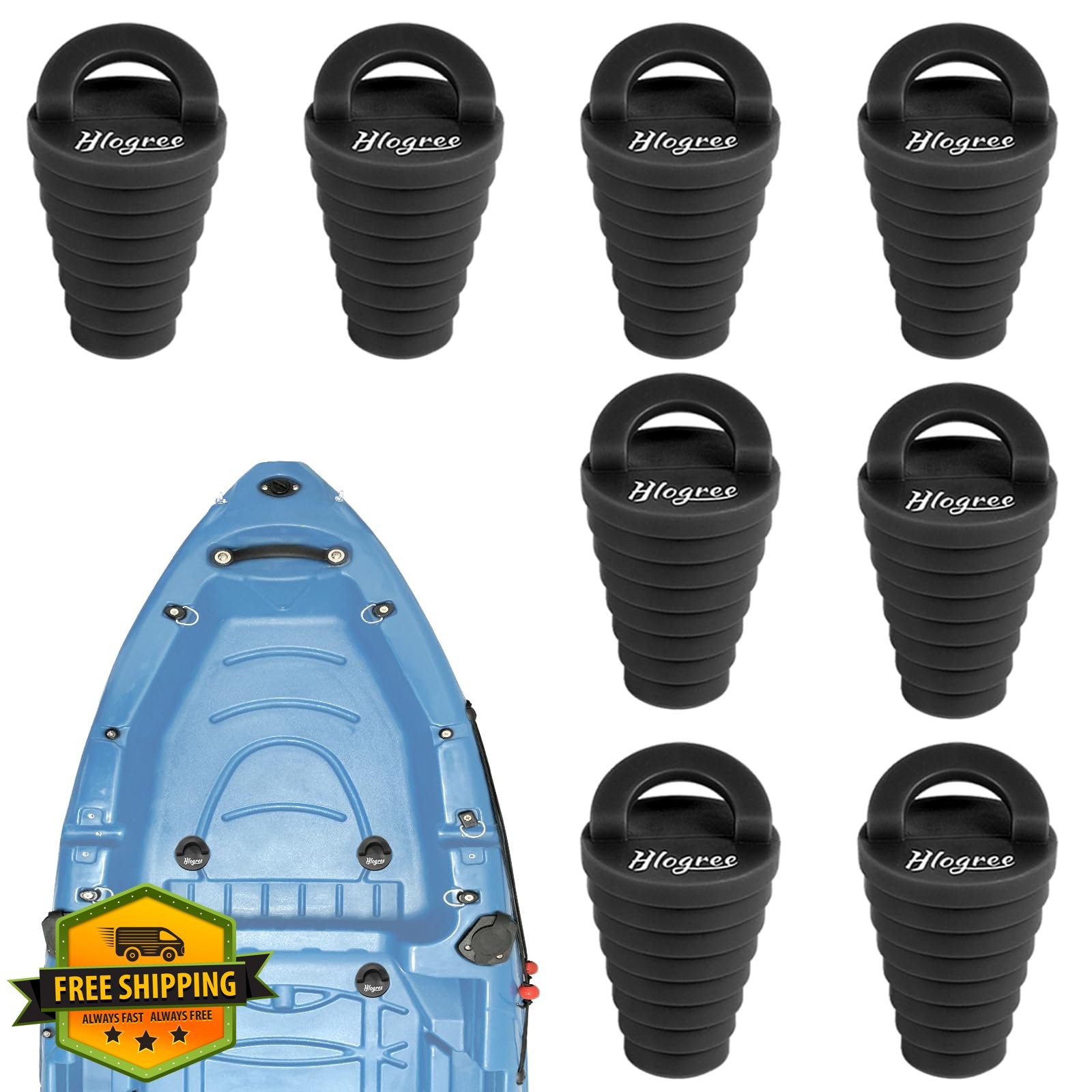 HLOGREE Kayak Scupper Plugs Boat Drain Plugs 8 Pack 1.25″