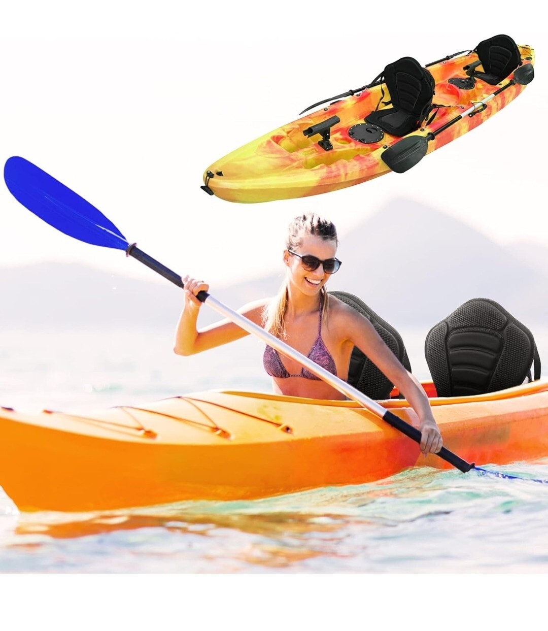 HLOGREE 1/2PCK Kayak Seats,Thicken Seat Cushion for Kayak,Padded Kayak Seat New