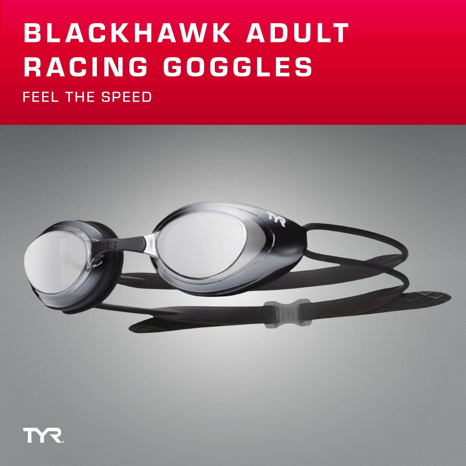 TYR Blackhawk Racing Swim Goggles – Adult Swimming One Size, Black