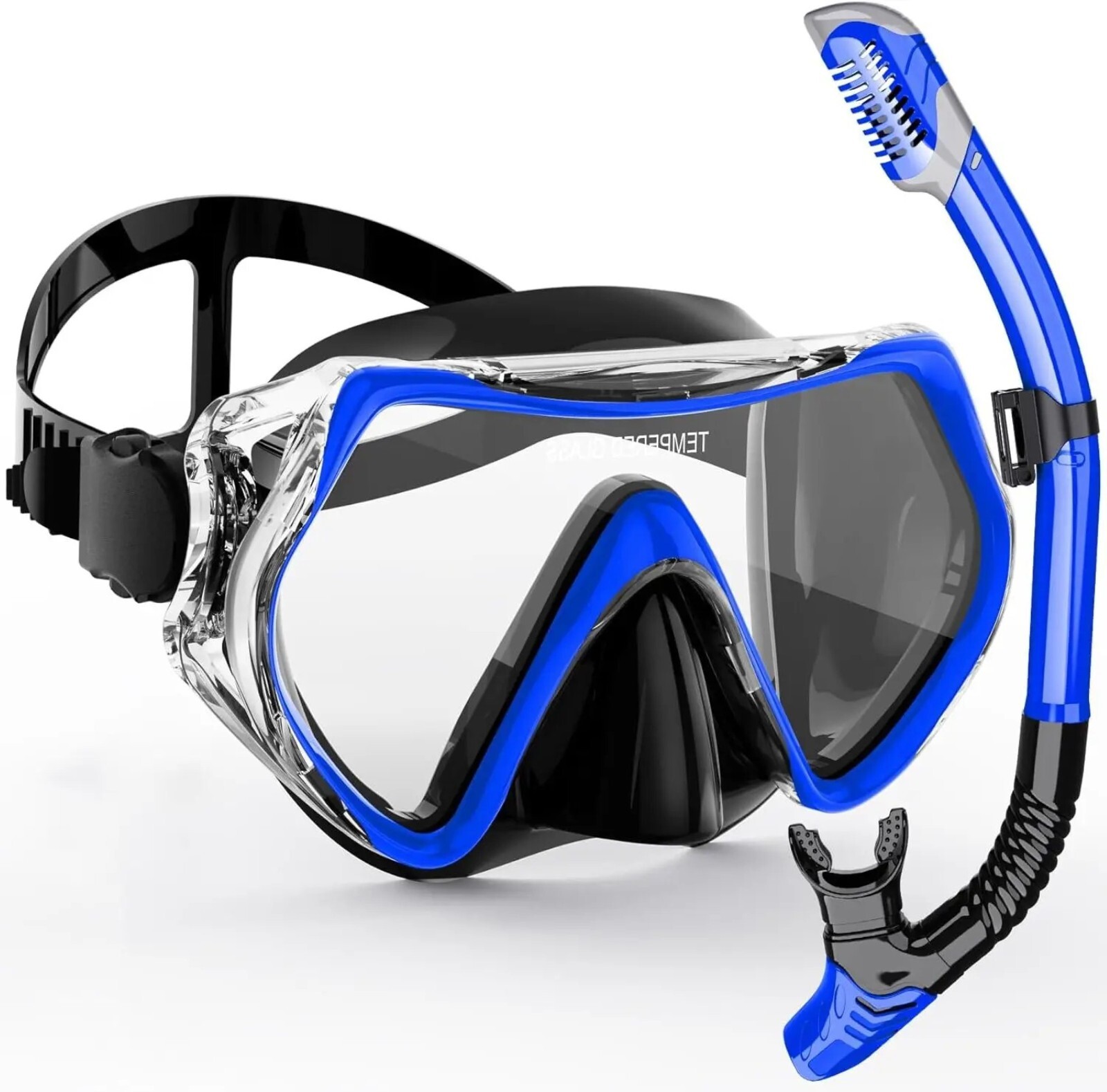 Adult Tempered Glass Diving Set Scuba Anti-Fog Goggles and Snorkeling Mask Tube