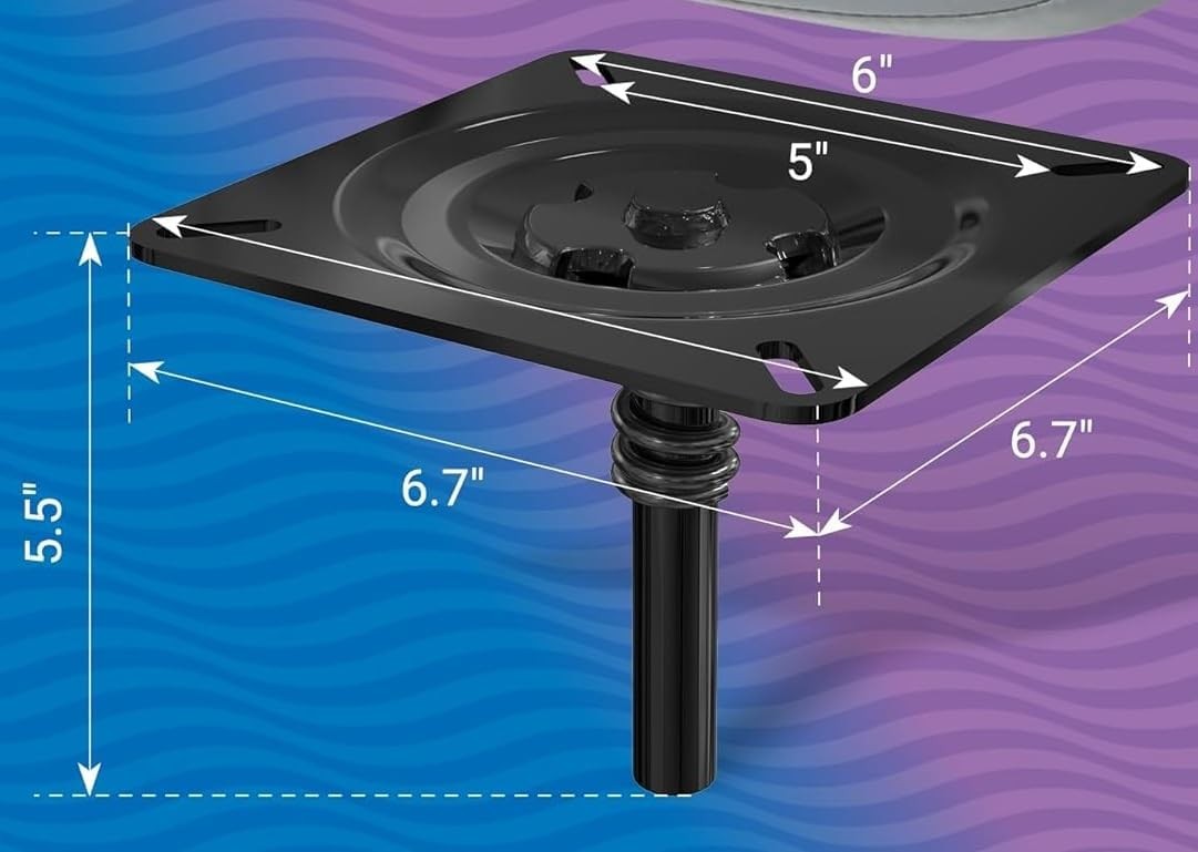 Boat Seat Mount, 6.7 x x 5.5 Inches, Pedestal Pin with…