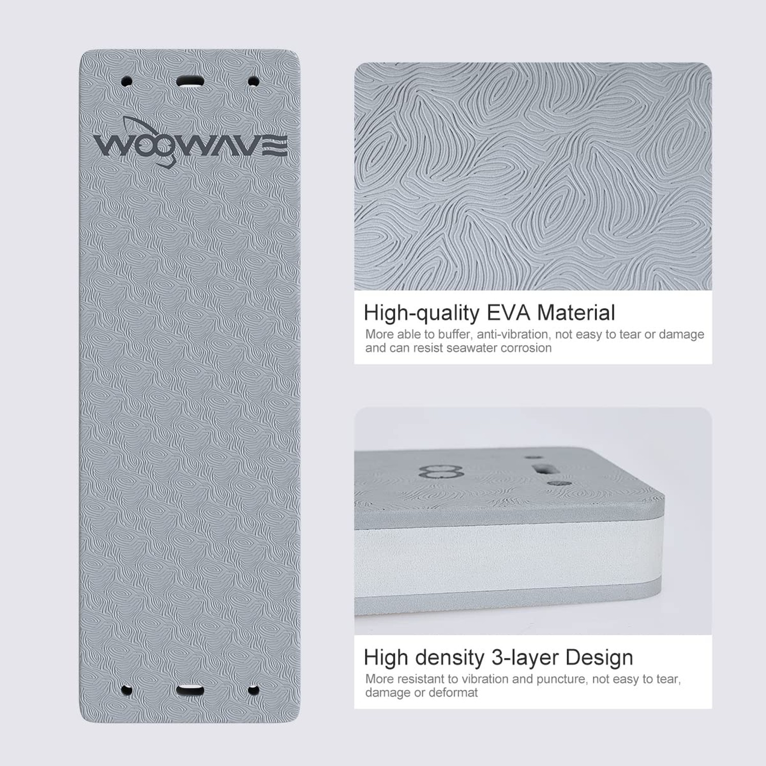 WOOWAVE Flat Fender Prevent Scratches for Yacht Motorboat Boat Bumper, 3 Laye…