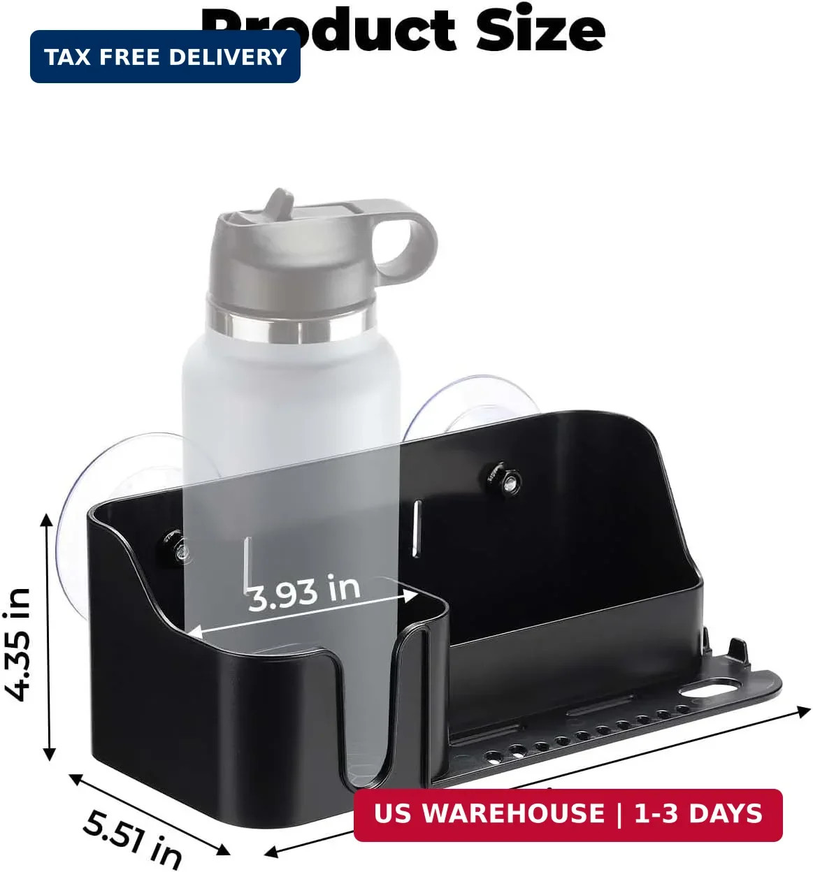 KEMIMOTO Boat Cup Holder, Caddy Organizer Installed With Screws/Suction Cups on
