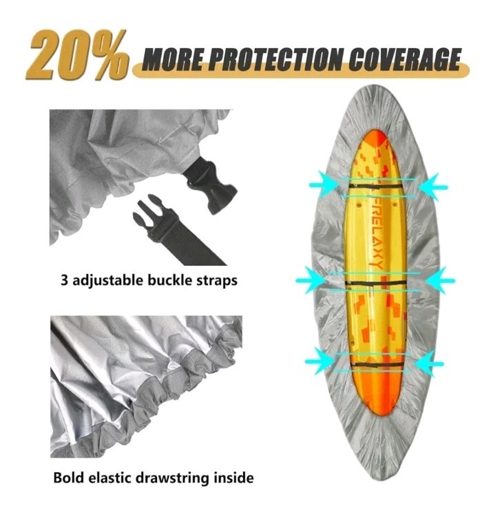 Frelaxy 420D Kayak Cover, Heavy Duty Waterproof UV Resistant Kayak Covers