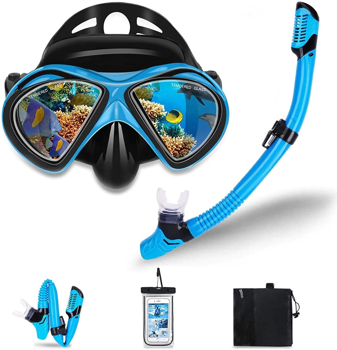 ONINAA Snorkel Mask Snorkeling Gear for Adults Teen Foldable ANTI FOG