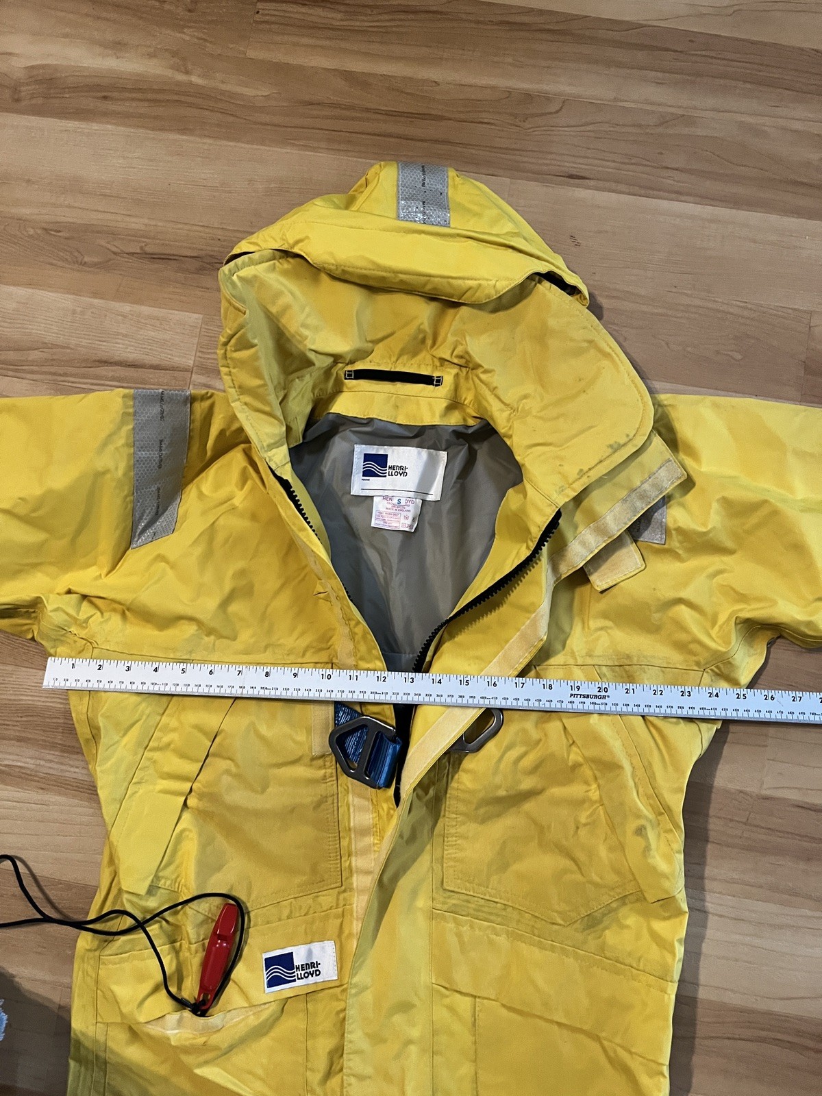 Vintage Henri Lloyd Sailing Jacket Heavy Duty Foul Weather Gear Yellow Size S