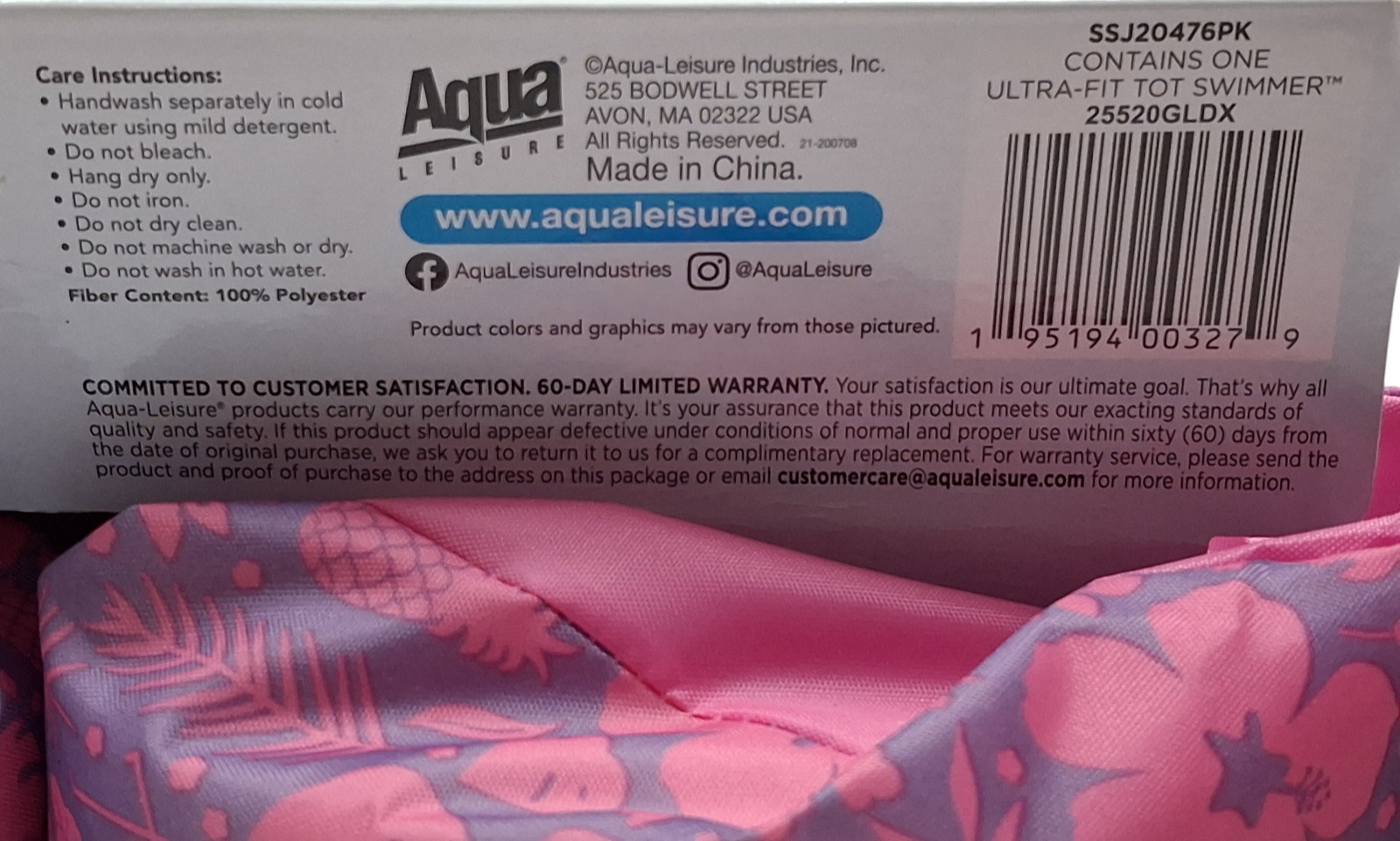 SwimSchool Ultra-Fit Tot Swimmer Float Level 3 Age 4-6 Years Pink 50LBS Max New