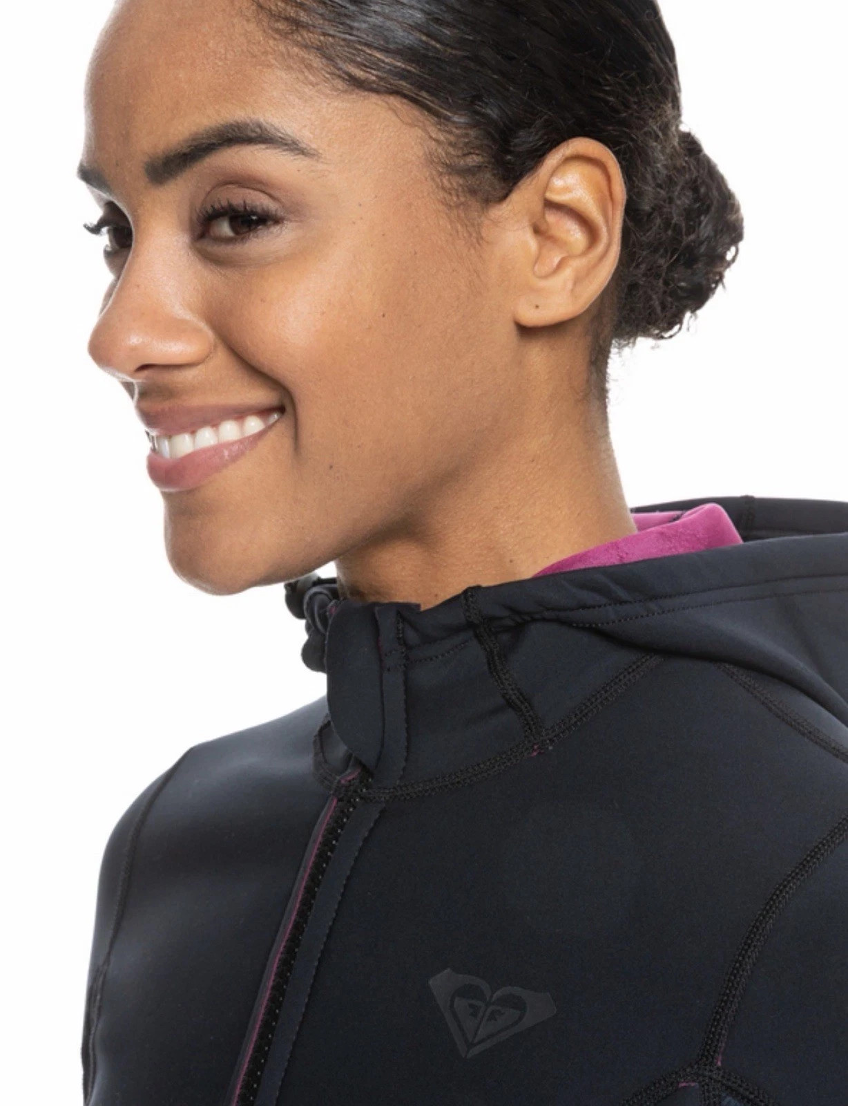 NWT Roxy Wetsuit Womens 1.0 Swell Paddle Hooded Jacket Surf Swim Black 1mm Sz 6