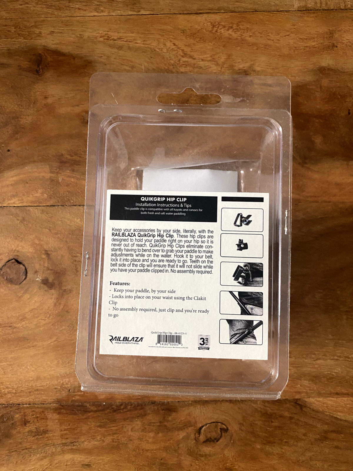 Railblaza QuikGrip Hip Clip (belt clip for standard paddles)
