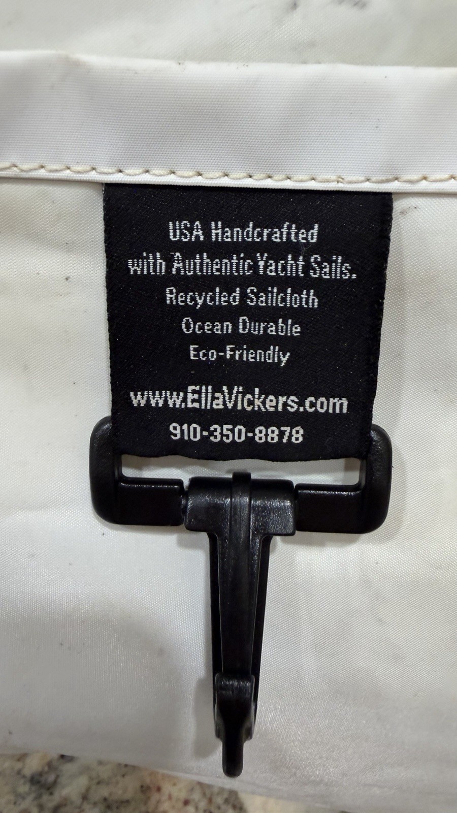 Ella Vickers Sailcloth Duffle Tote Bag Water Resistant #7 Black Gray