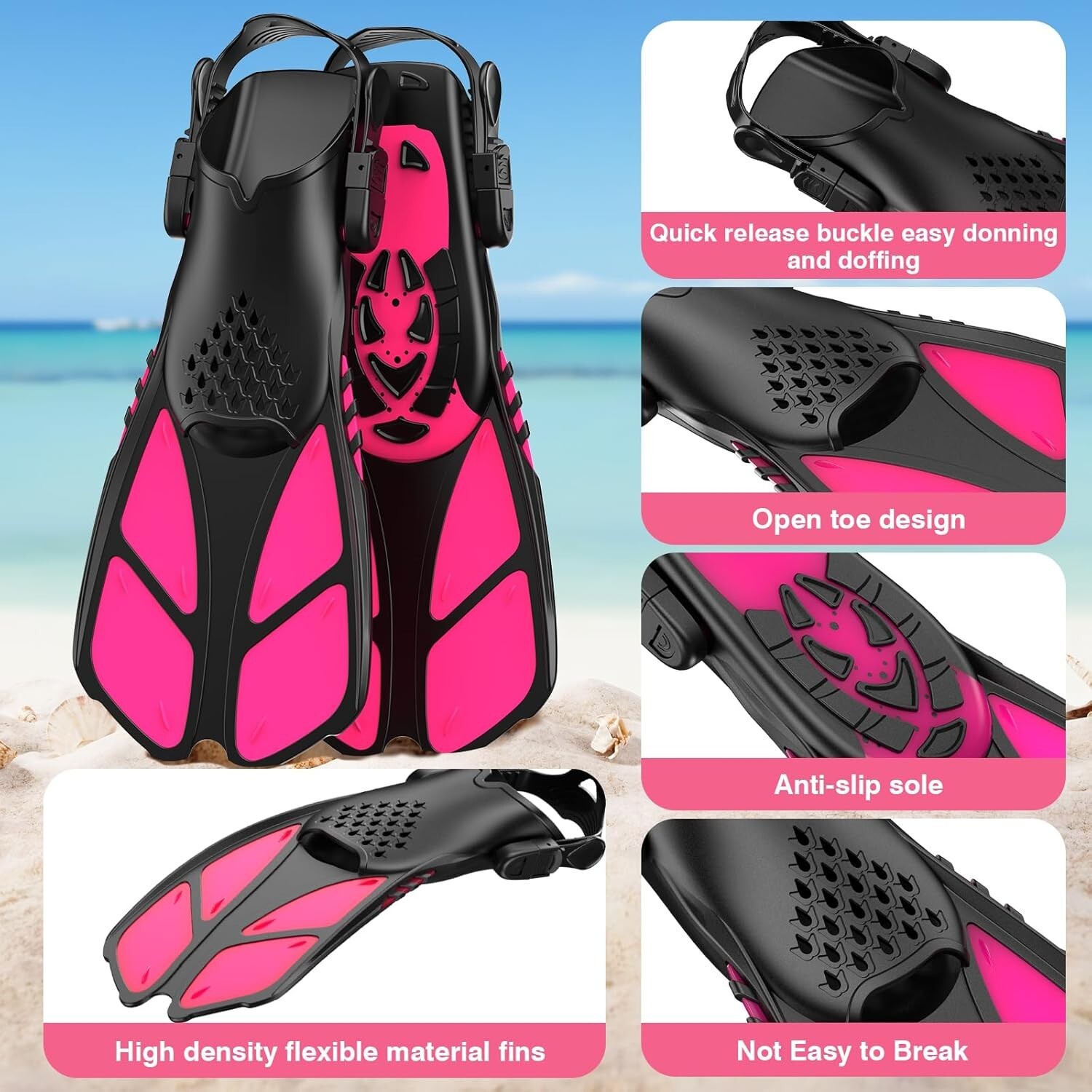 Mask Fin Snorkel Set for 3-8 Years Old Kids w/Carrying Bag for Snorkeling Swim