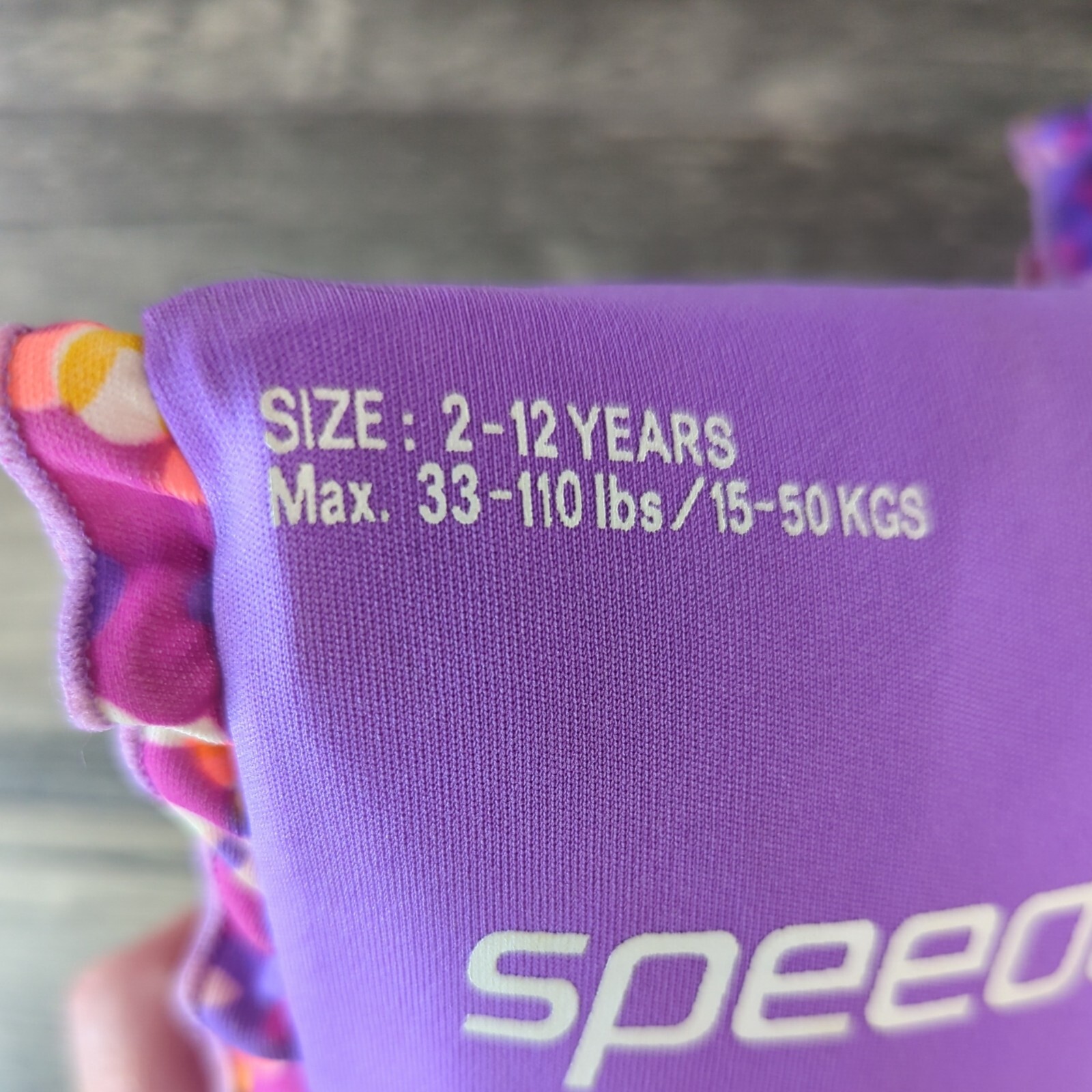 Speedo Water Wings Floaties Ages 2-12 Inflatable 33 – 110 Lbs Purple Never Used