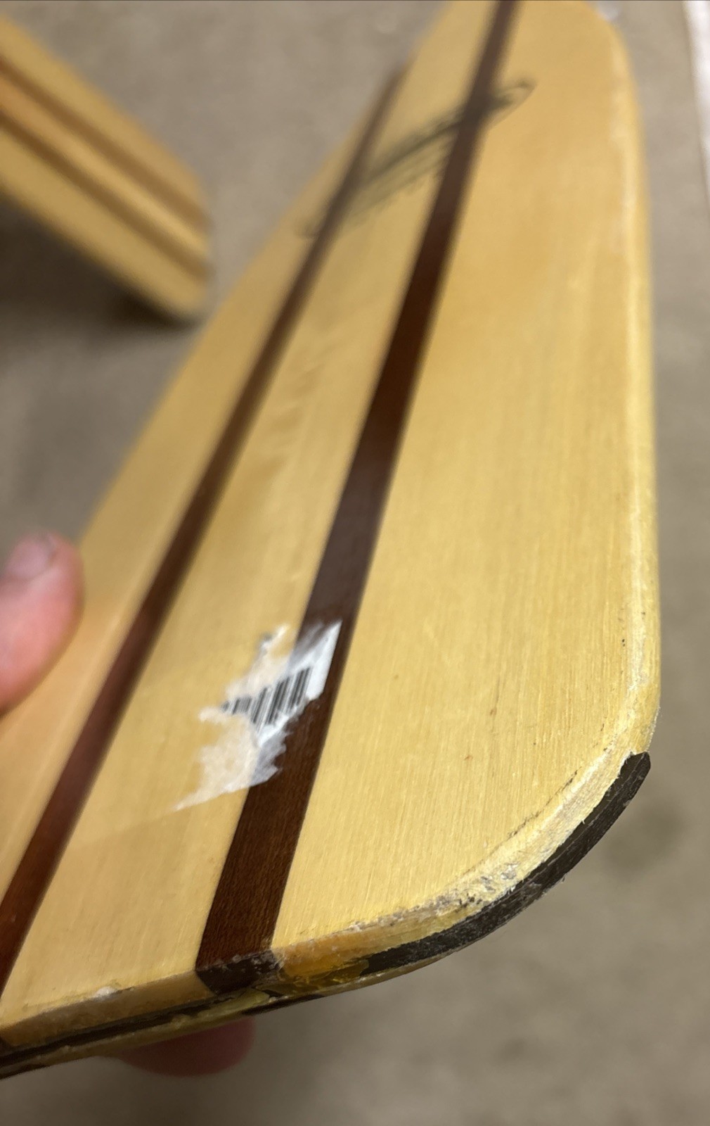 Vtg Feather Brand Canoe Paddle 46.5” Wood Caviness Woodworking Alabama USA