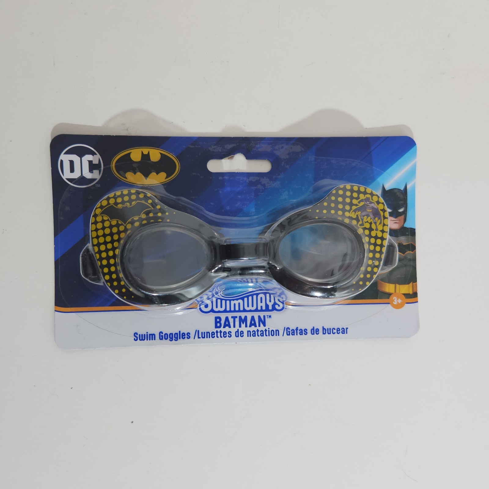 Batman Swim Goggles 3+ Years Kid Super Heroes Swim Glasses Black Gold Yellow Bat