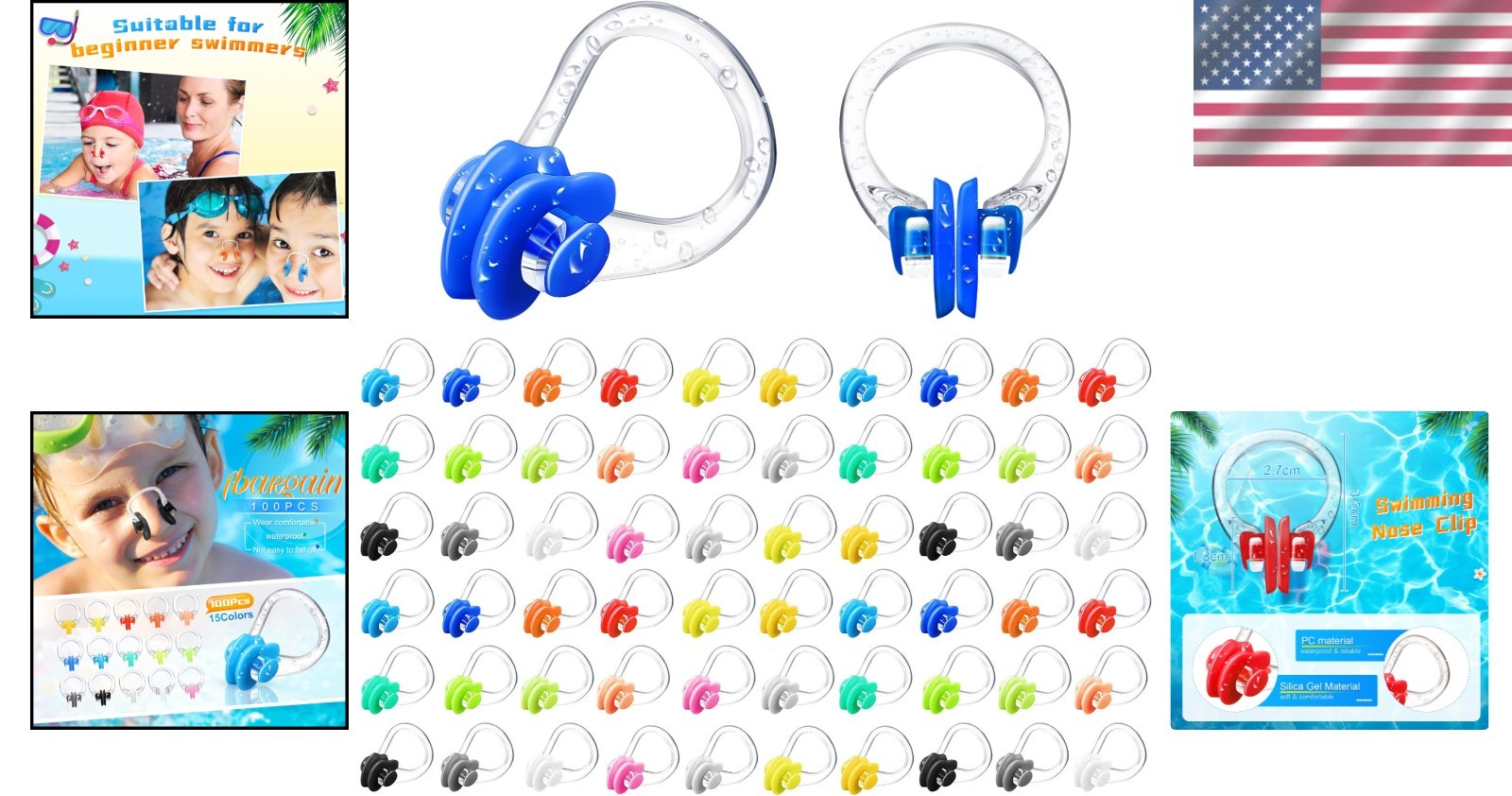 Waterproof Nose Plugs for Swimmers – 100 Pcs