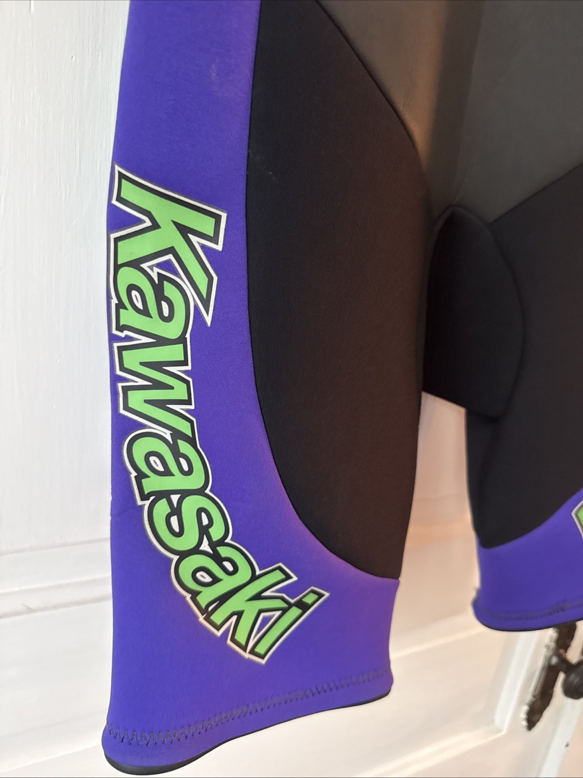 Vintage 90s Kawasaki Jet Ski Wetsuit Purple Green Neon Water Ski