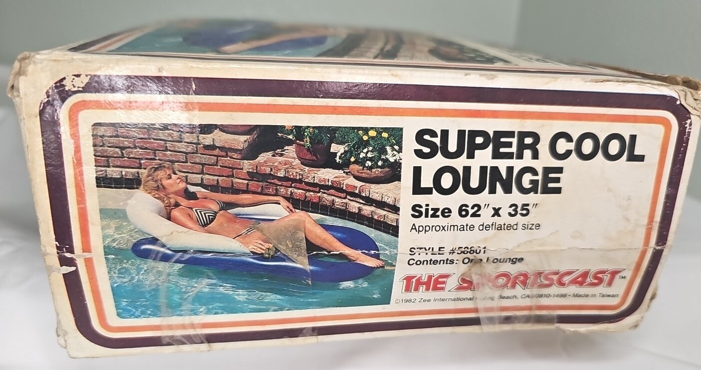 VTG 1980’S Luxury Pool Inflatable Super Cool Lounge Sz. 62″x 35″ THE SPORTSCAST