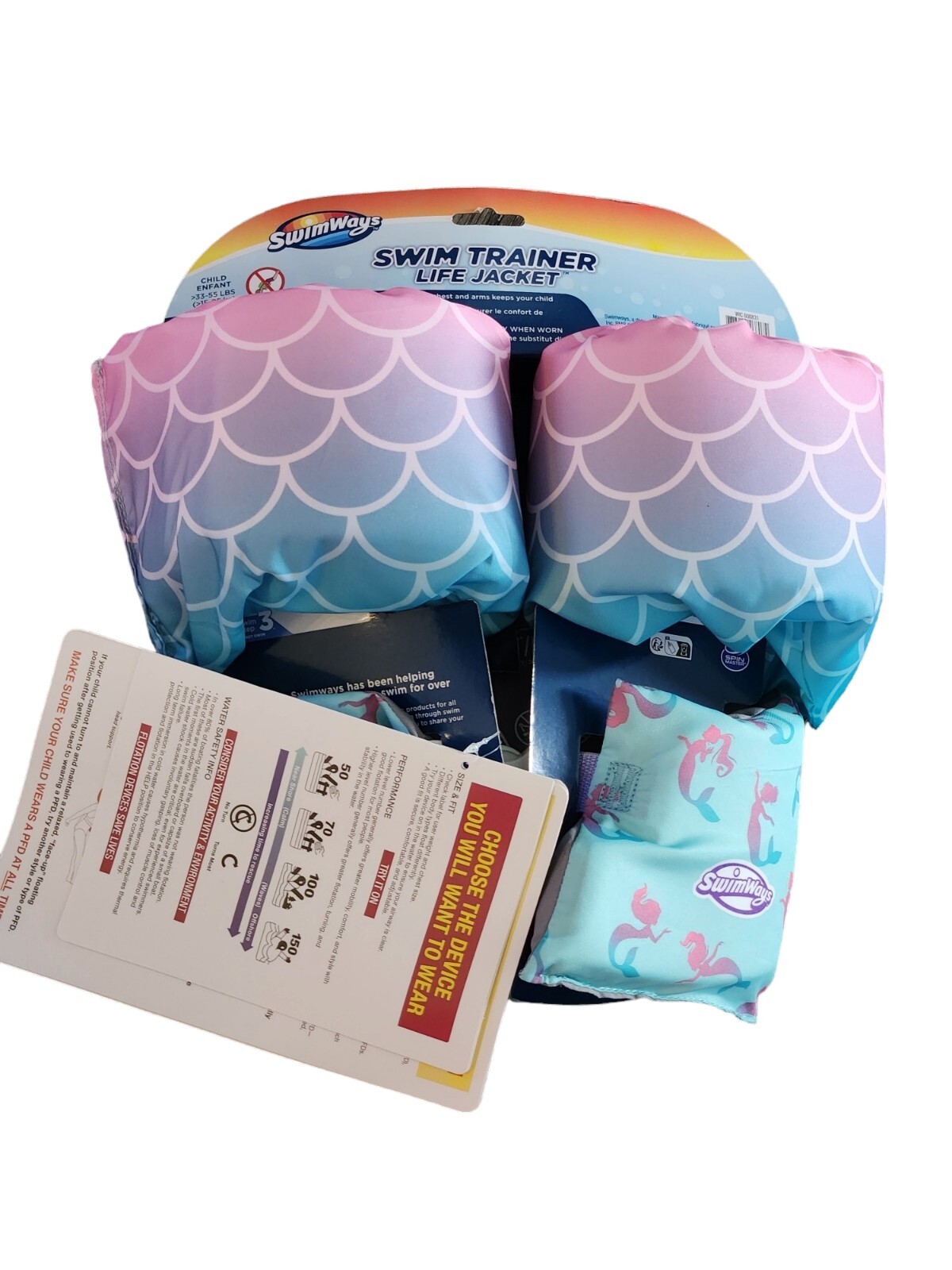 SwimWays Swim Trainer, Mermaid, 33-55 lbs. E9A