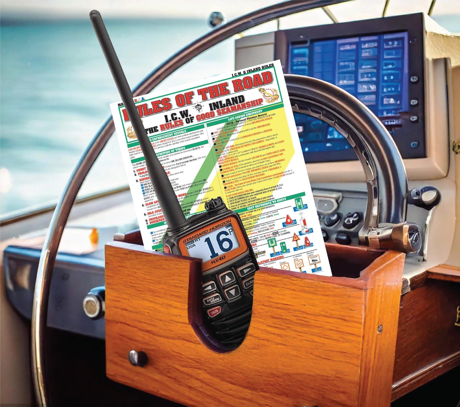 Nautical Navigation Rules #2- Waterproof Quick Reference Guide