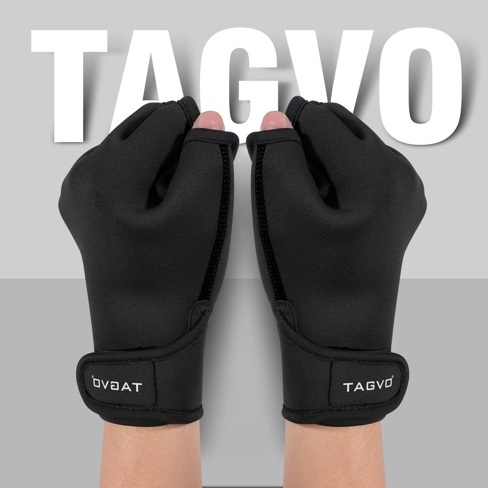 TAGVO Aquatic Gloves for Helping Upper Body Resistance, Webbed Medium, Black