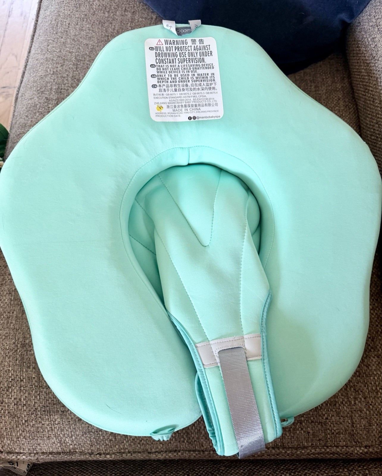 Mambobaby Safe Air-Free Baby Swimming Float Ring w/ Safety Harness