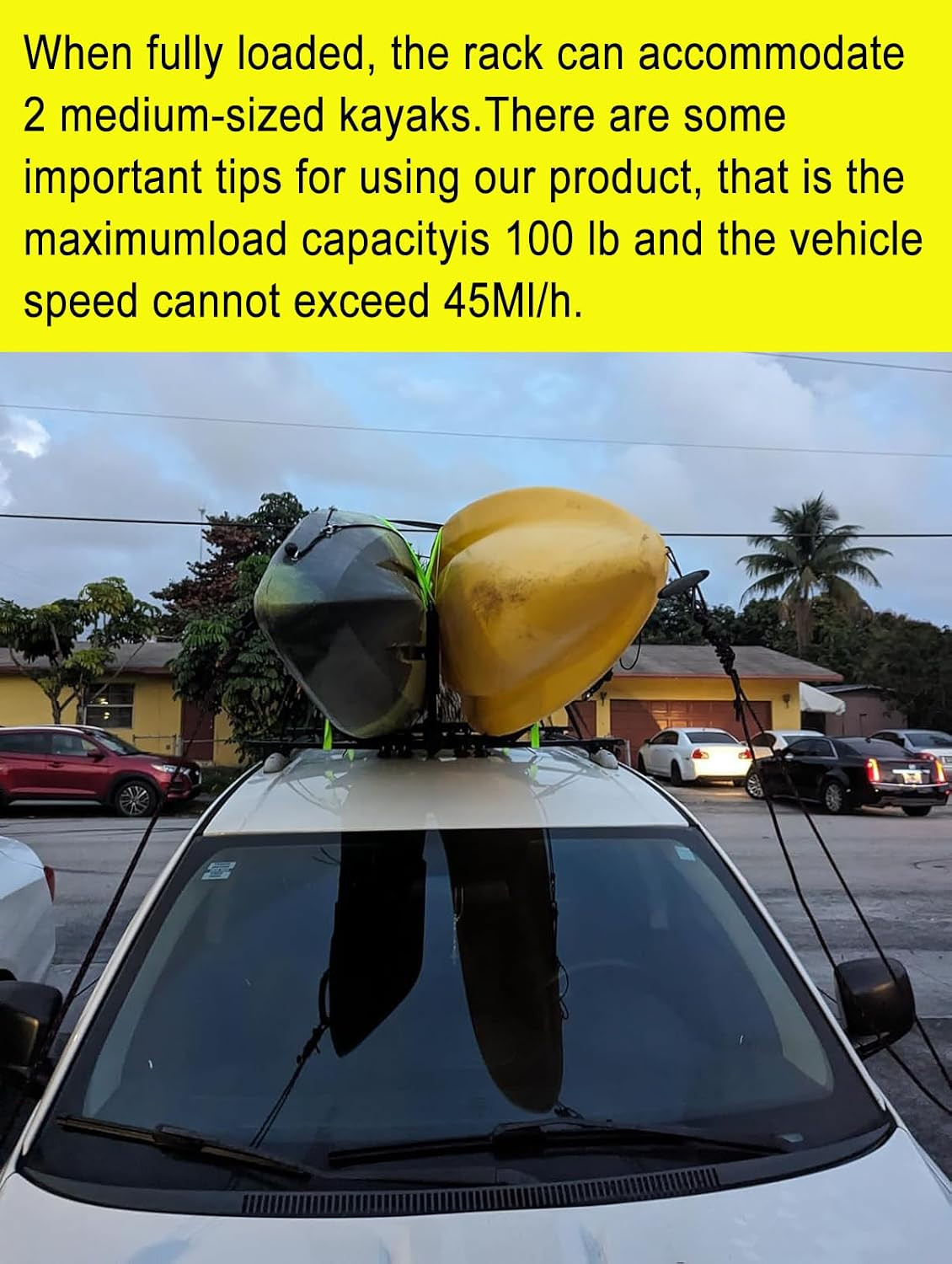 Folding Kayak Roof Rack J-Bar Adjustable | for Kayak/Canoe/Sup, Roof Mounting