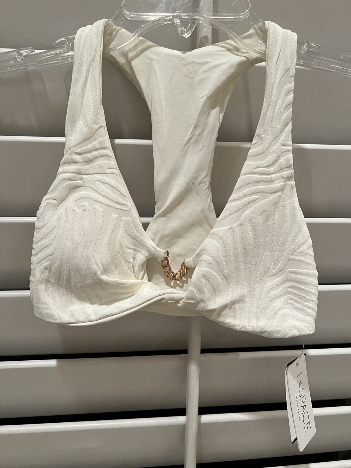 NWT L Space Jaylo Racerback Bikini Top Cream Size XS $110