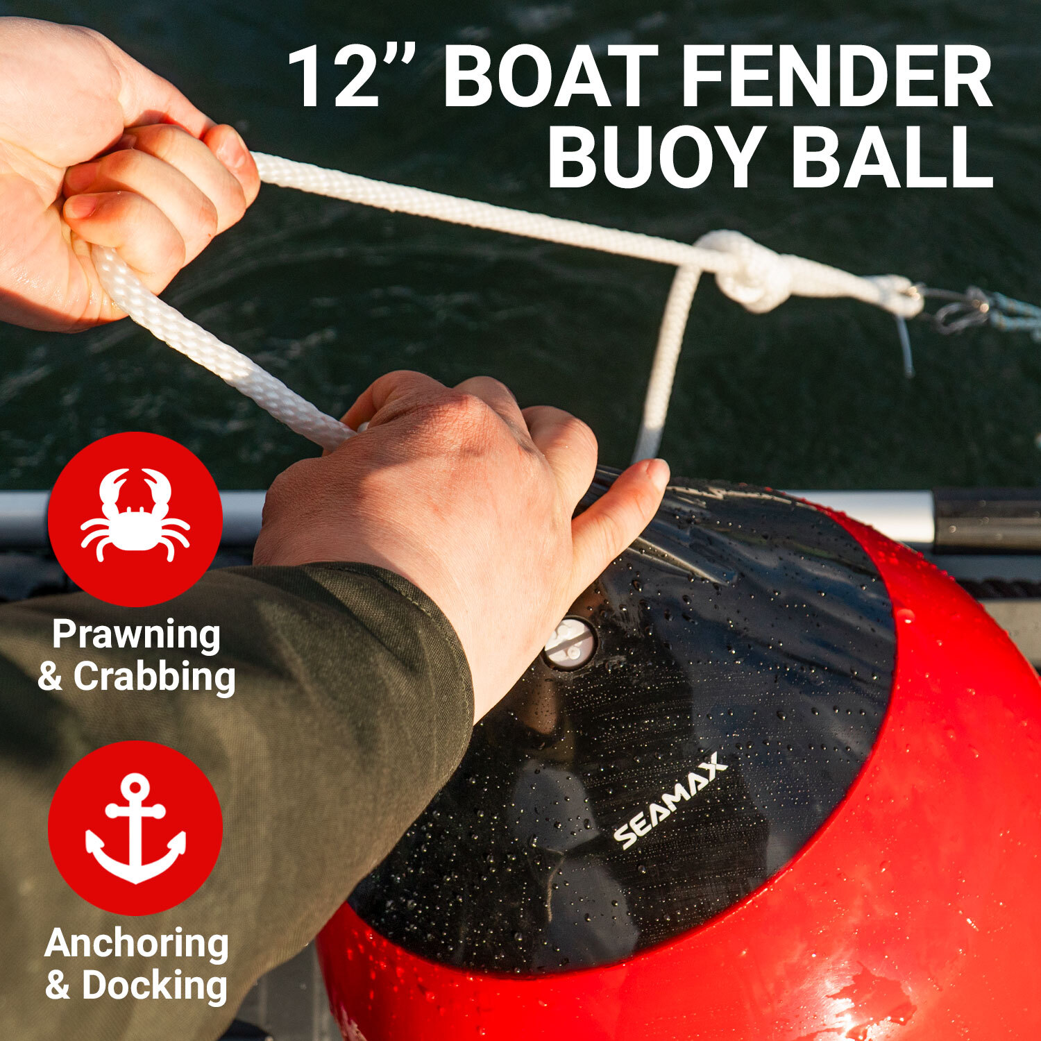 Boat Fenders Ball Round Anchor Buoy, Heavy-Duty Marine-Grade Vinyl 12″ or 16″