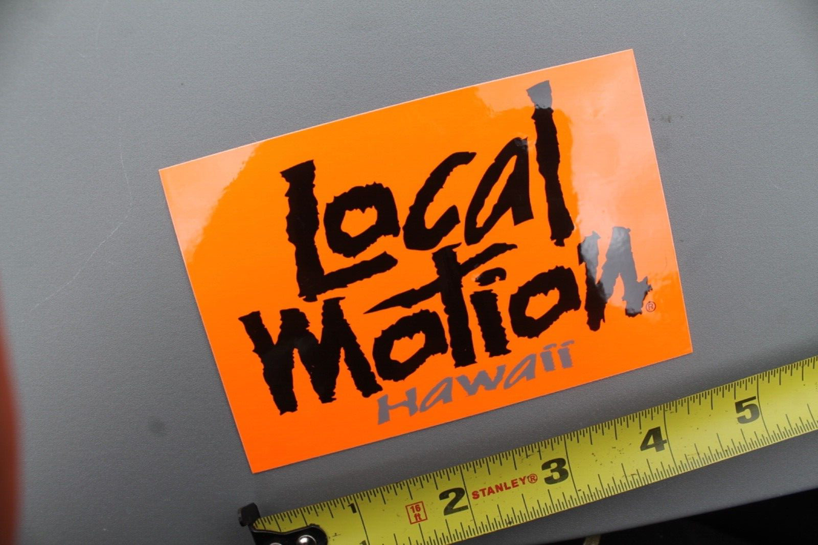 LOCAL MOTION Hawaii Surf Neon Orange Black OG 80’s LM2 Vintage Surfing STICKER