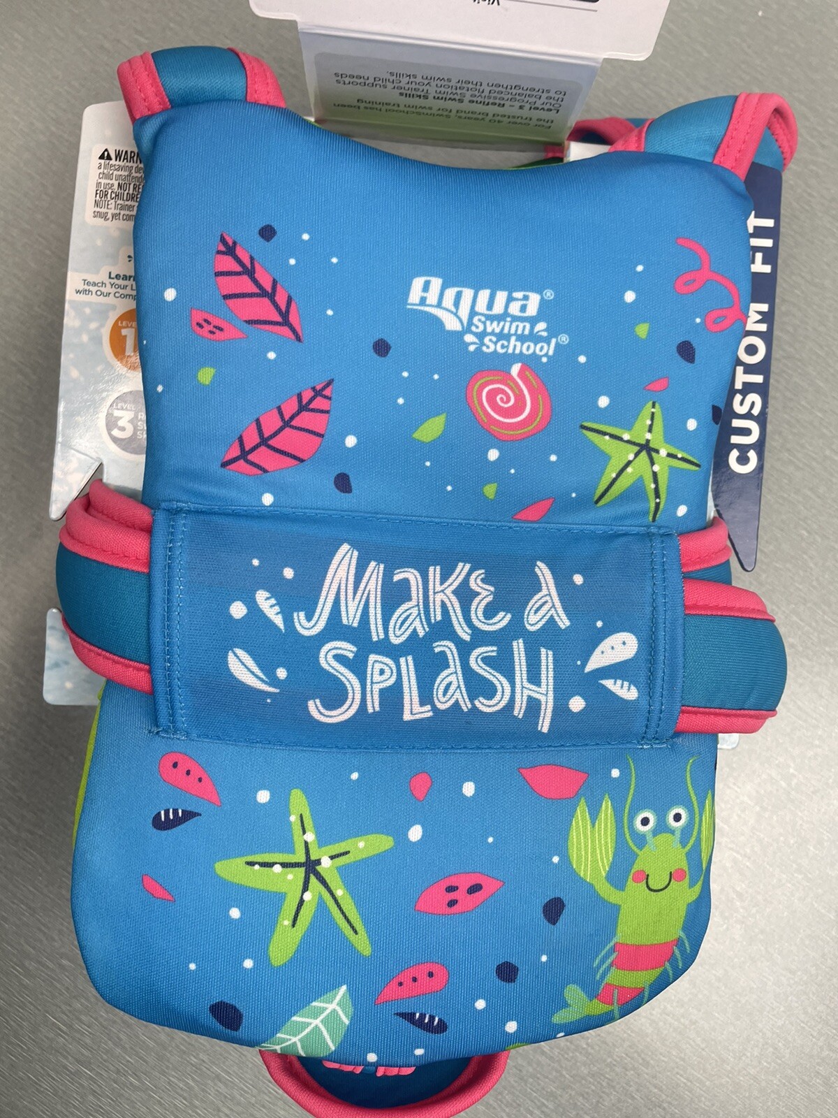 Swim School Progressive Swim Trainer Level 3 Safety Vest Ages 3-5 Max 38 lbs