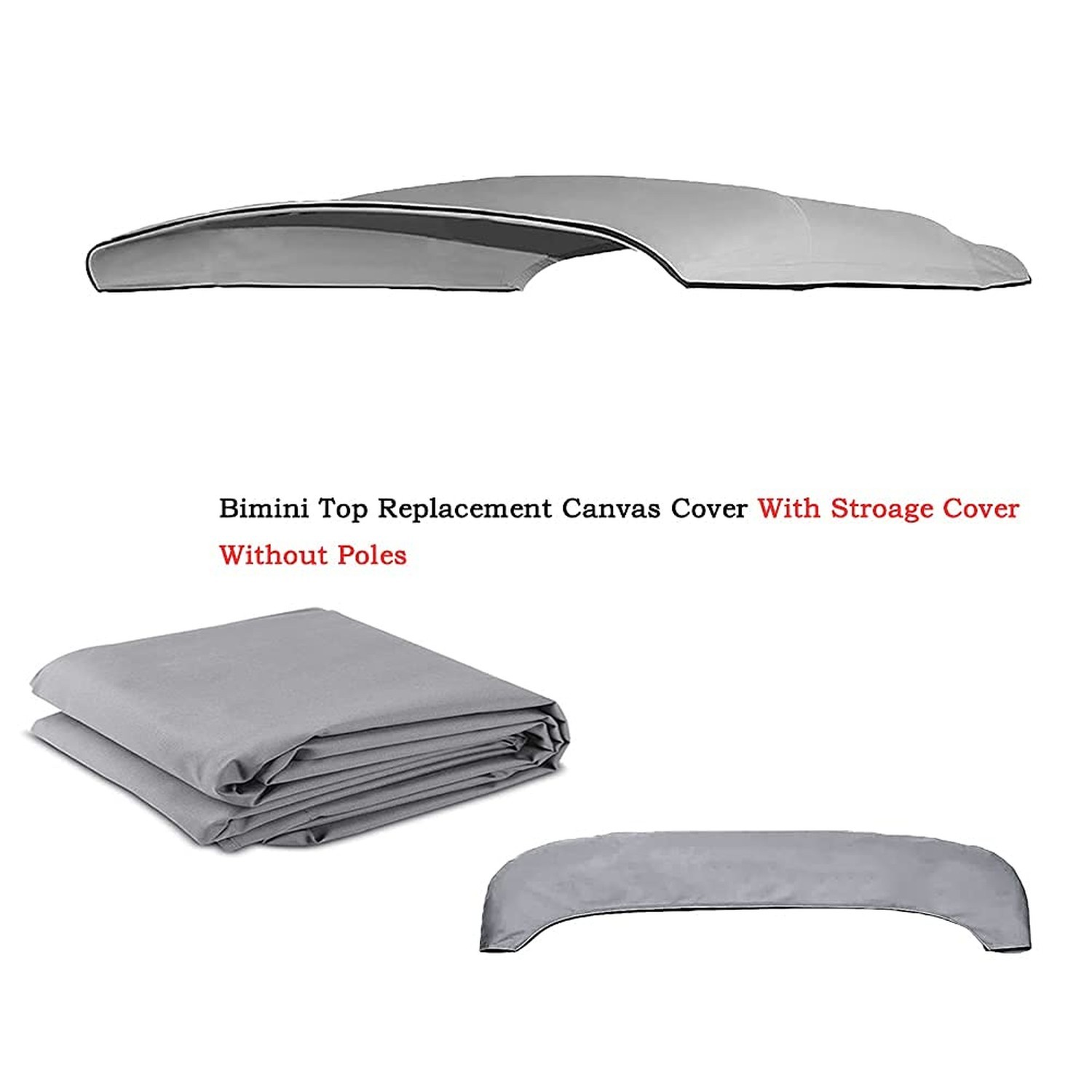 Bimini Top Fabric Replacement Canvas Canopy – 4 Bow Cover for Boat With Stora…