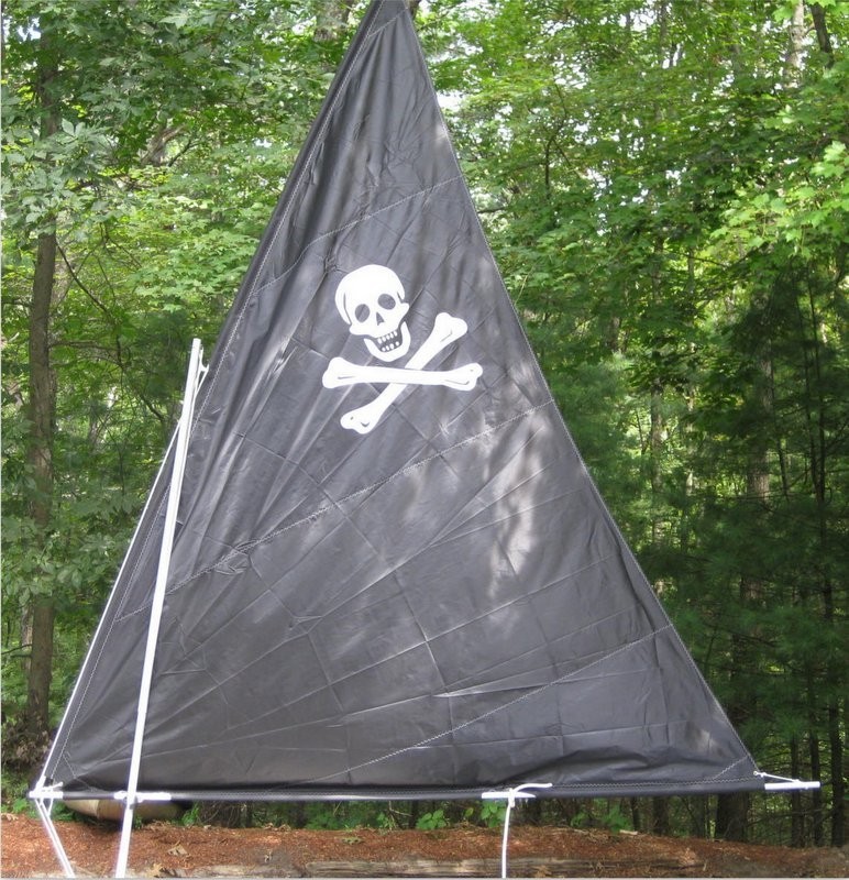 Pirate Sail for Super Snark or DIY projects – 45 SF size. Skull and Crossbones