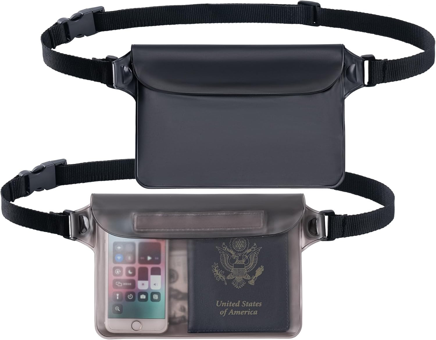 2-Pack Waterproof Pouch with Adjustable Waist Strap | Screen Touch Sensitive …