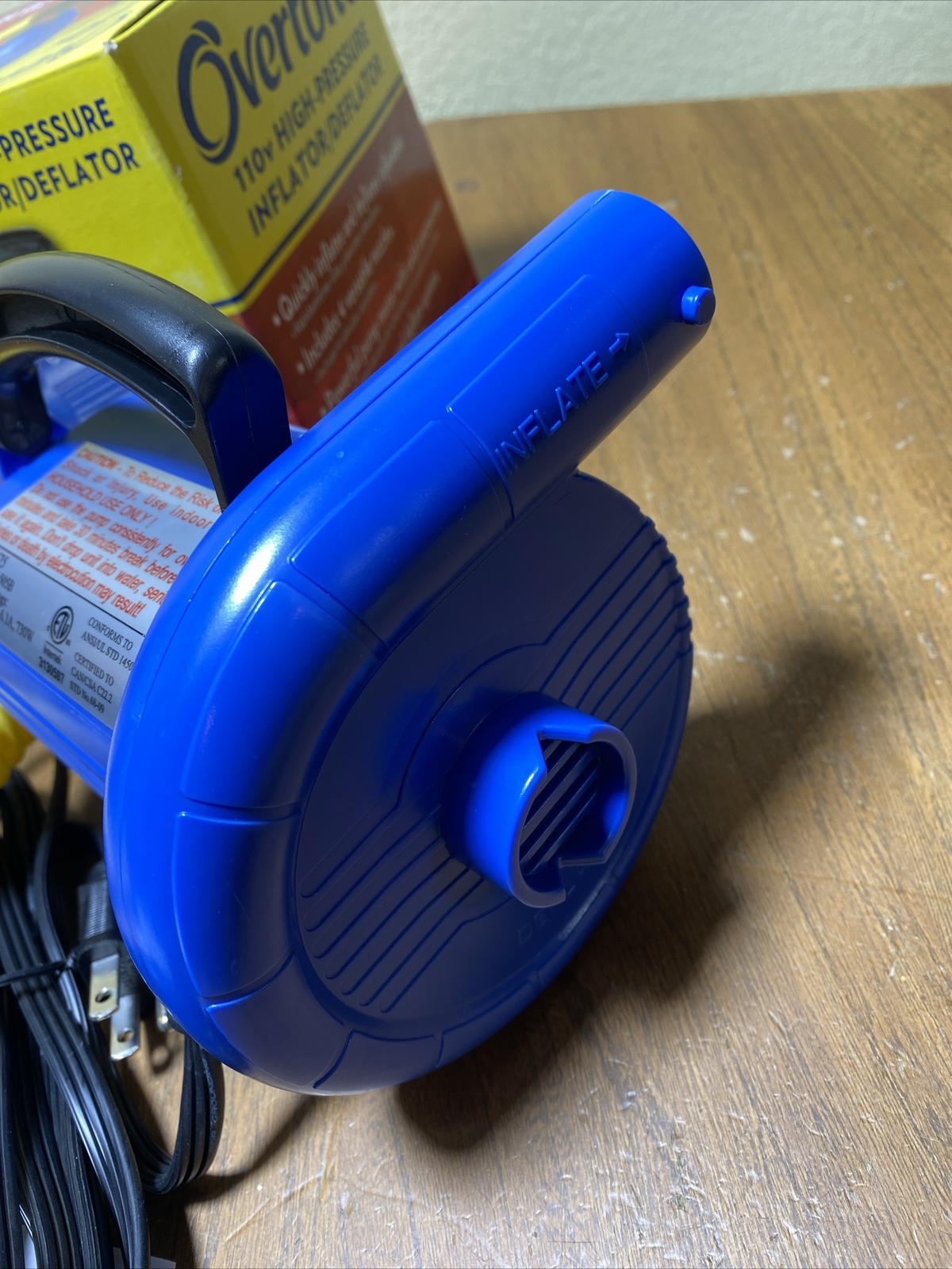 OVERTONS High Pressure PUMP Inflator & Deflator 110v MARINE AUTO BOAT