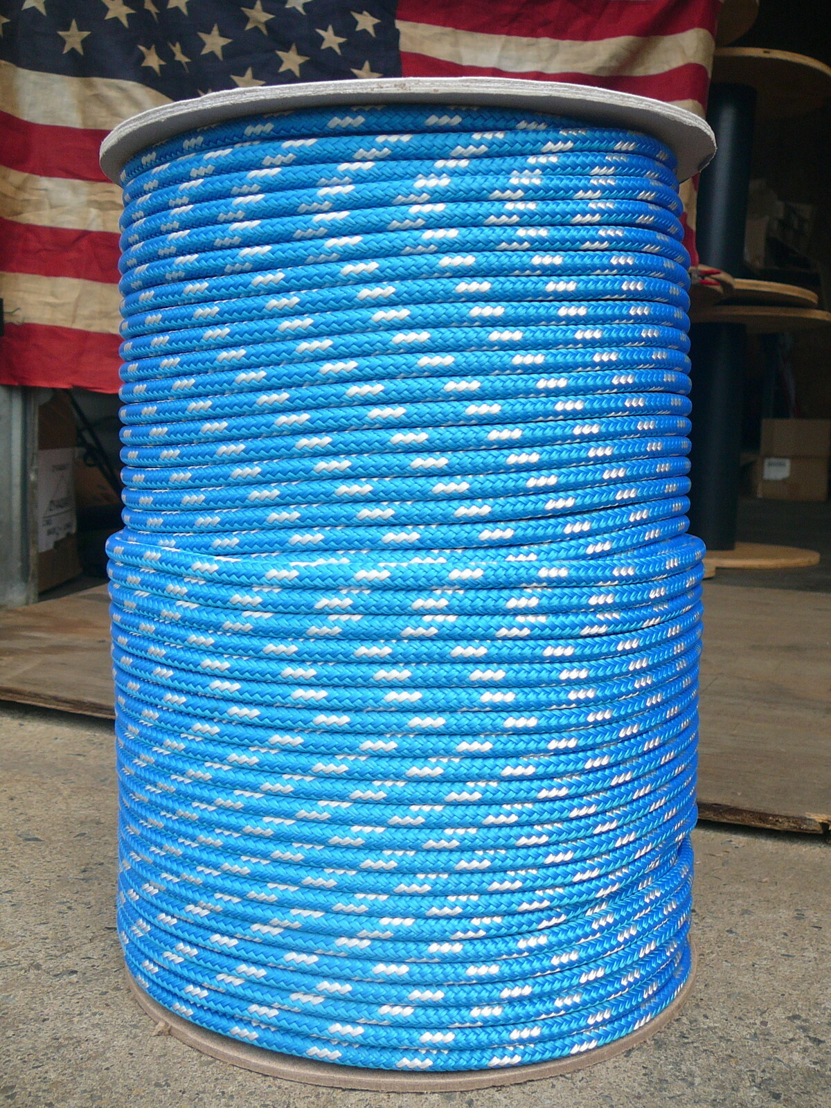 Sailboat Rigging Rope 1/4″ x 100′ Blue/White Double Braided Sheet Halyard Line