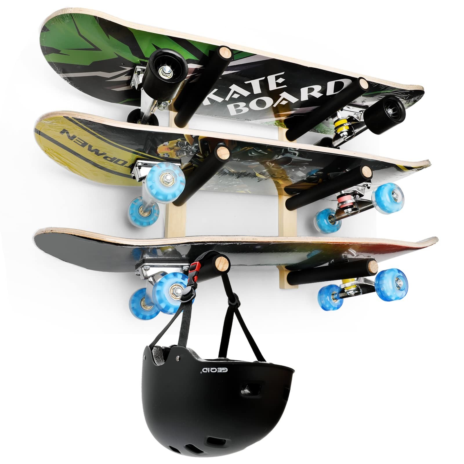 Skateboard Rack Longboard Storage Rack, Ski Snowboard Holder Wall Mount Float…