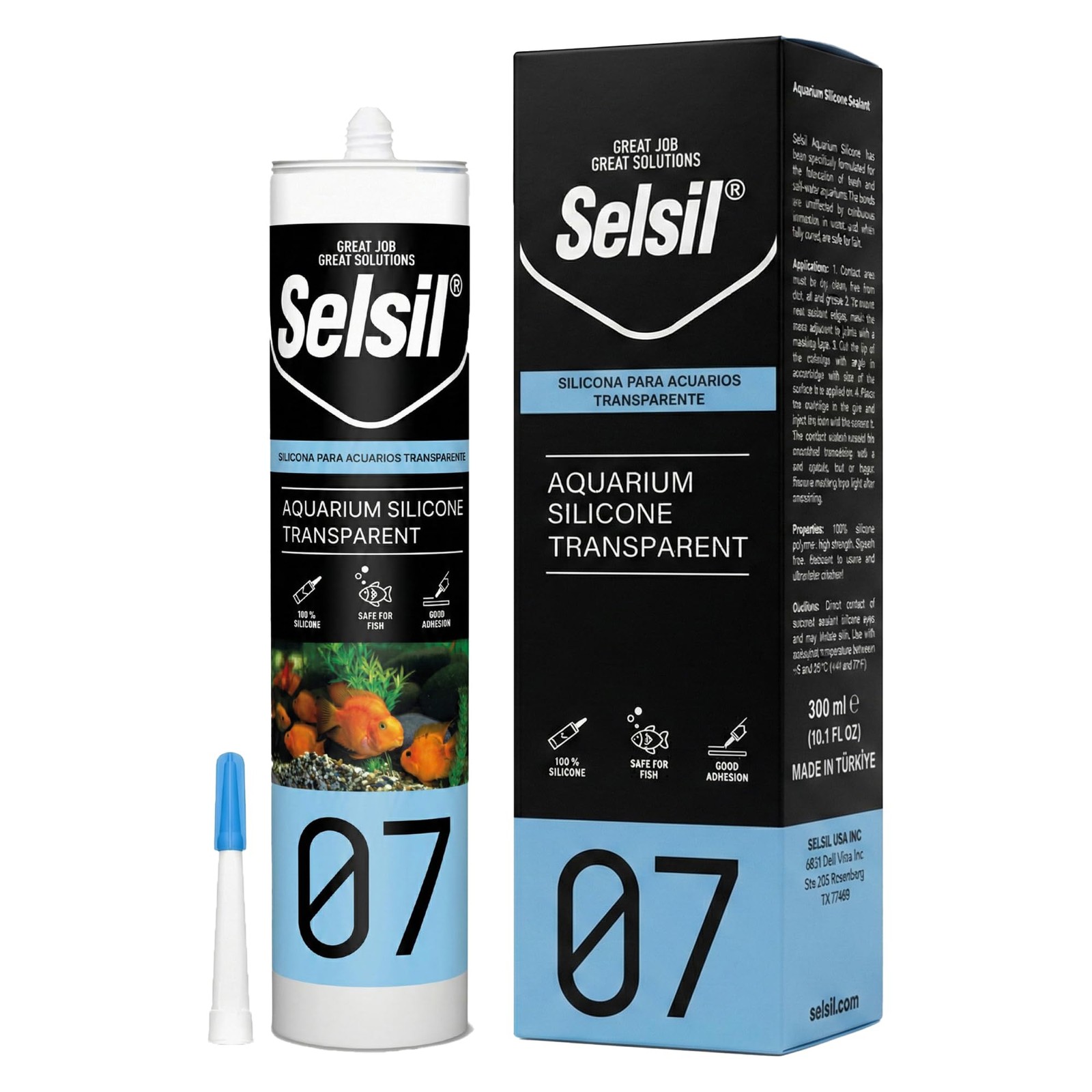 SELSIL Aquarium Silicone Clear Sealant – 300 milliliters / 10.14 Fl Oz,