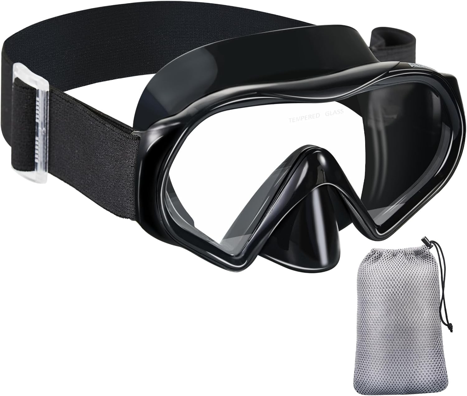Aegend Snorkel Mask Goggles with Nose Cover 1-Pack, 1-Pack-Black