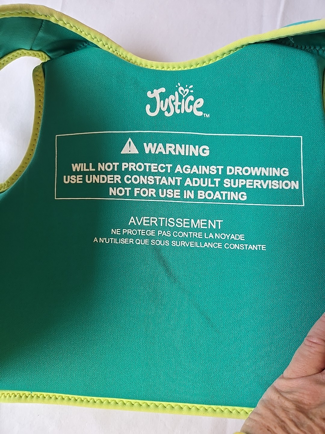 Justice Swim Vest (2-4 Years/33-66 Pounds) Teal, Nwot
