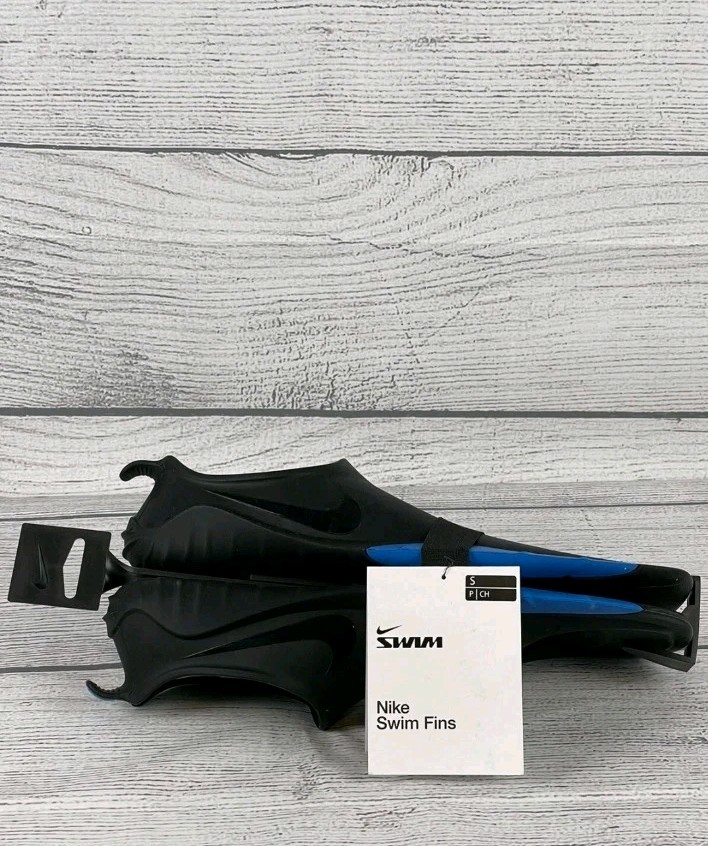 Nike Swim Fins Black Blue Adult Ocean Pool NESS9171-919 NWT Size SMALL