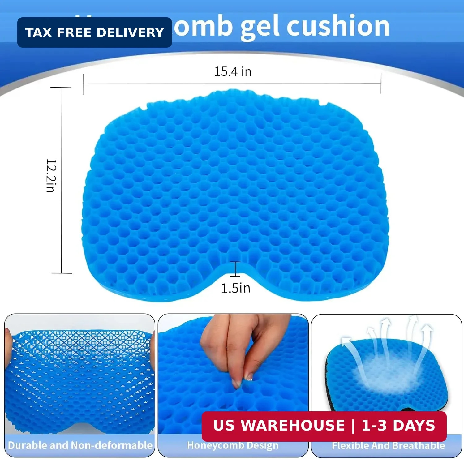 Anti-Slip Kayak Seat Cushion Waterproof Thicken Gel Boat Pad for Sit in Kayak Ch